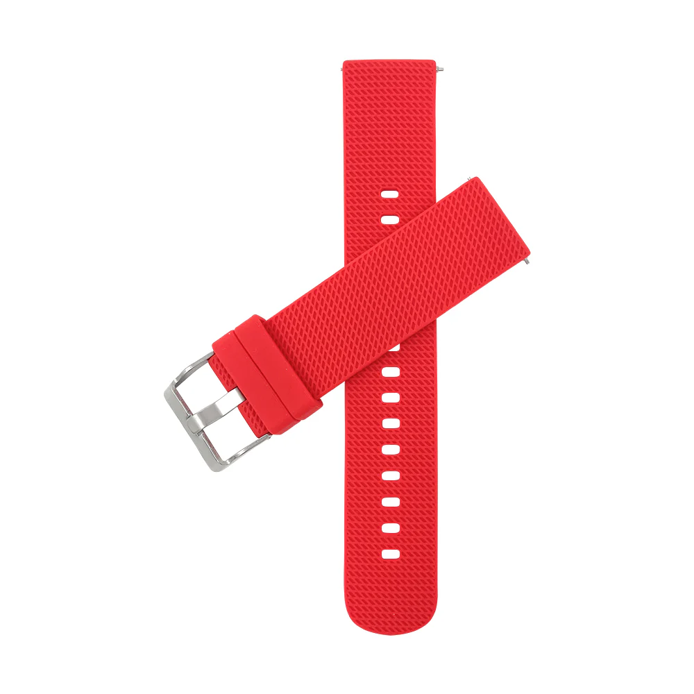 Bandini SIL.115 | Mens Quick Release Tire Tread Silicone Sports Watch Band, Waterproof, Red / 22mm 22mm / Red |  Dial - Image 3
