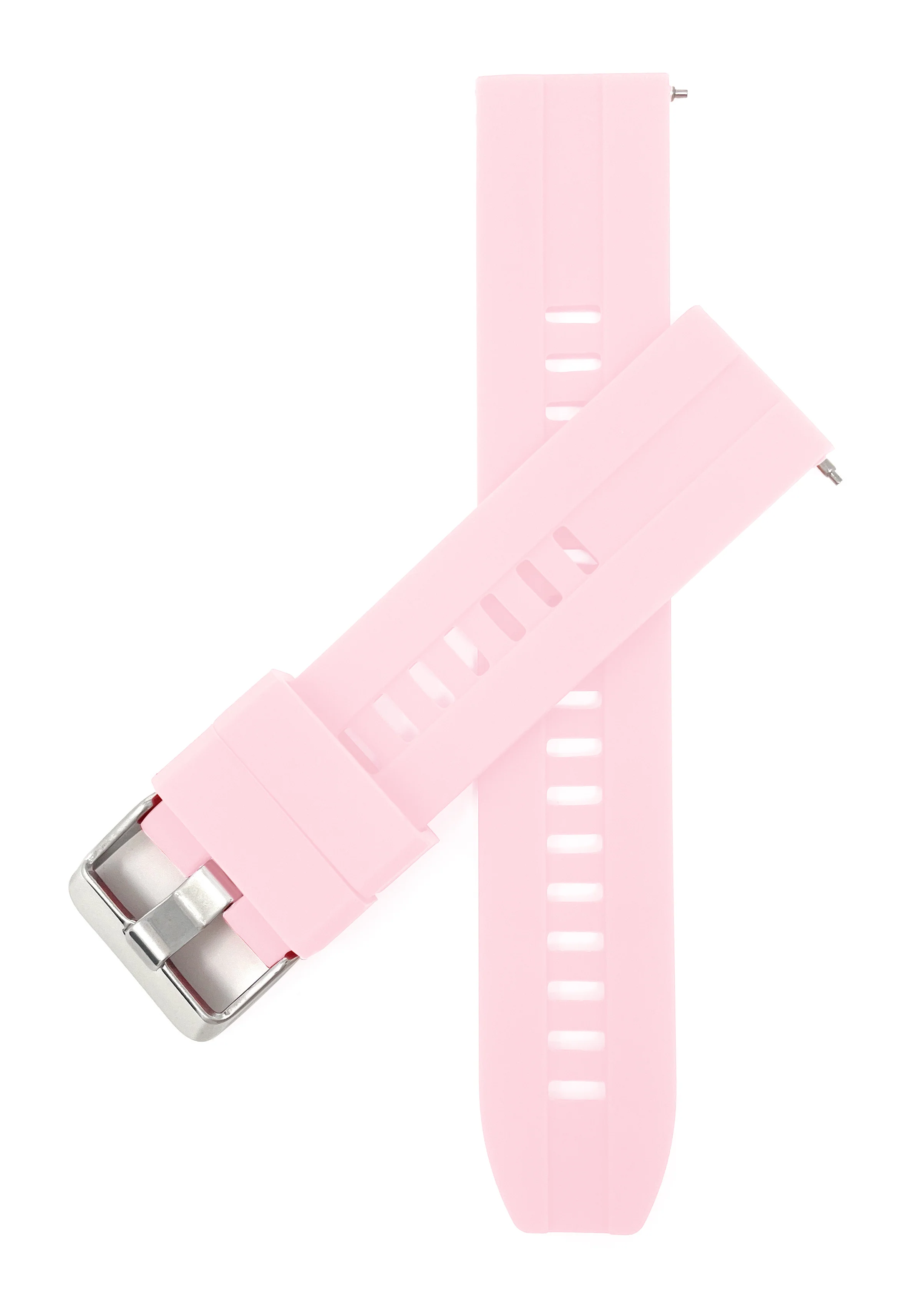 Bandini SIL.122 | Mens Quick Release Grooved Silicone Heavy Duty Sports Watch Band - 22mm / Pink 22mm / Pink |  Dial - Image 3