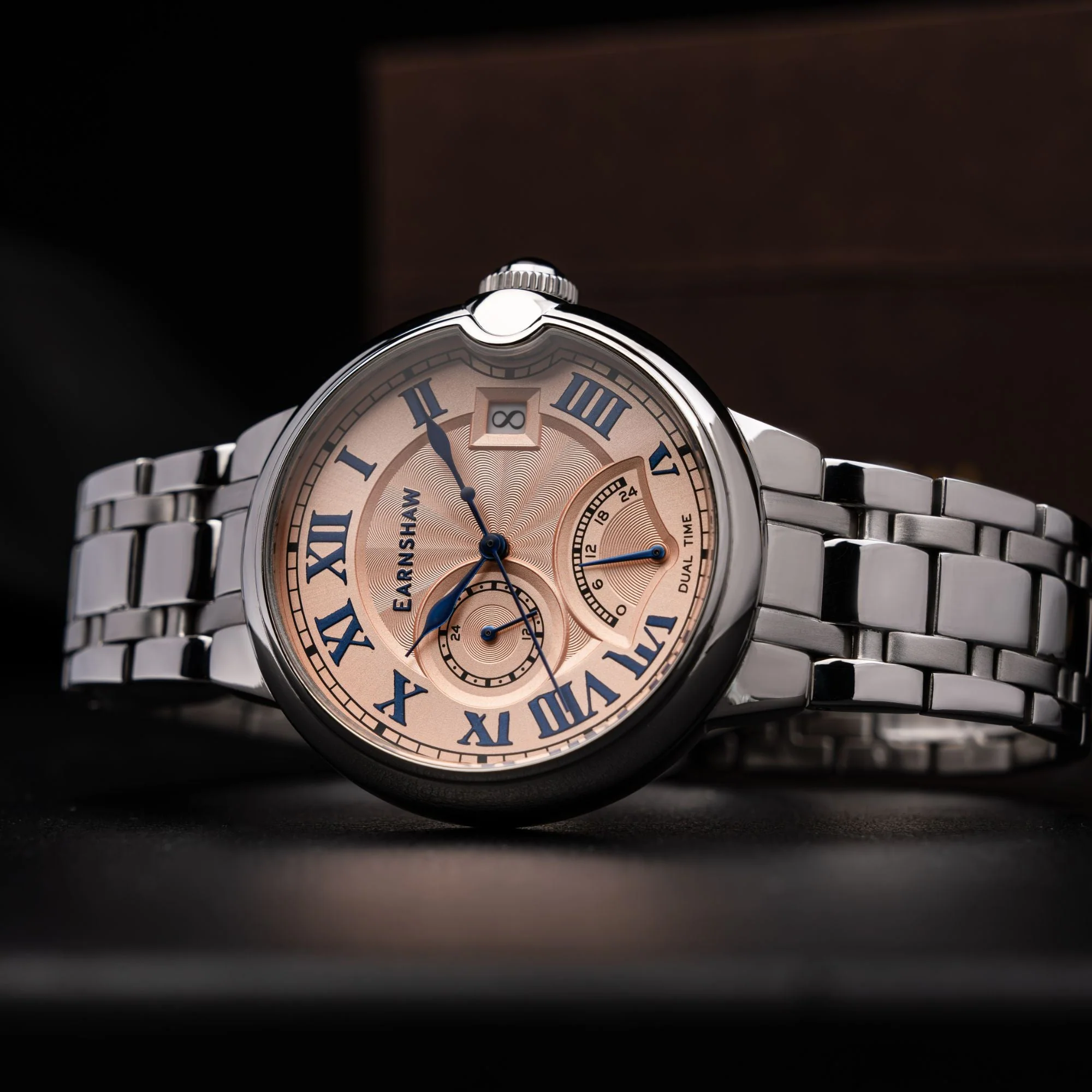 Barallier Retrograde Dual Time Rose Gold /Stainless Steel Rose Gold Dial - Image 4