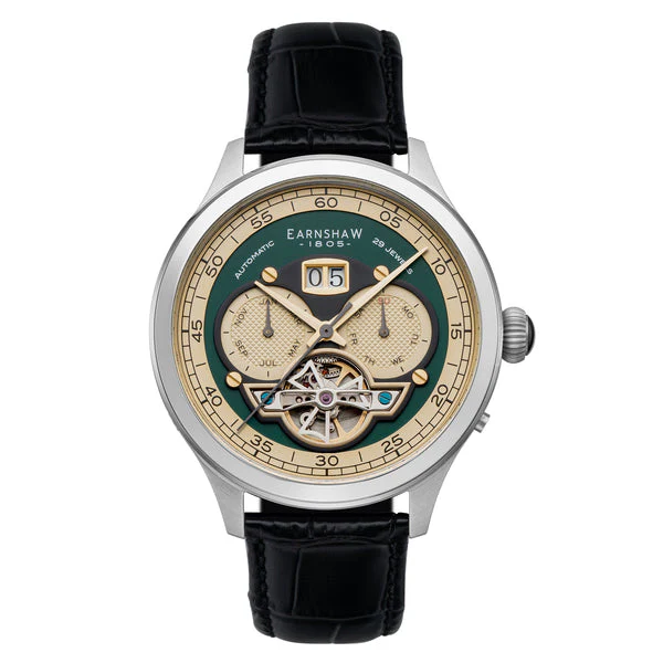 Baron Grand Date Calendar Open Heart Automatic Green / Leather | Green Dial - Image 2