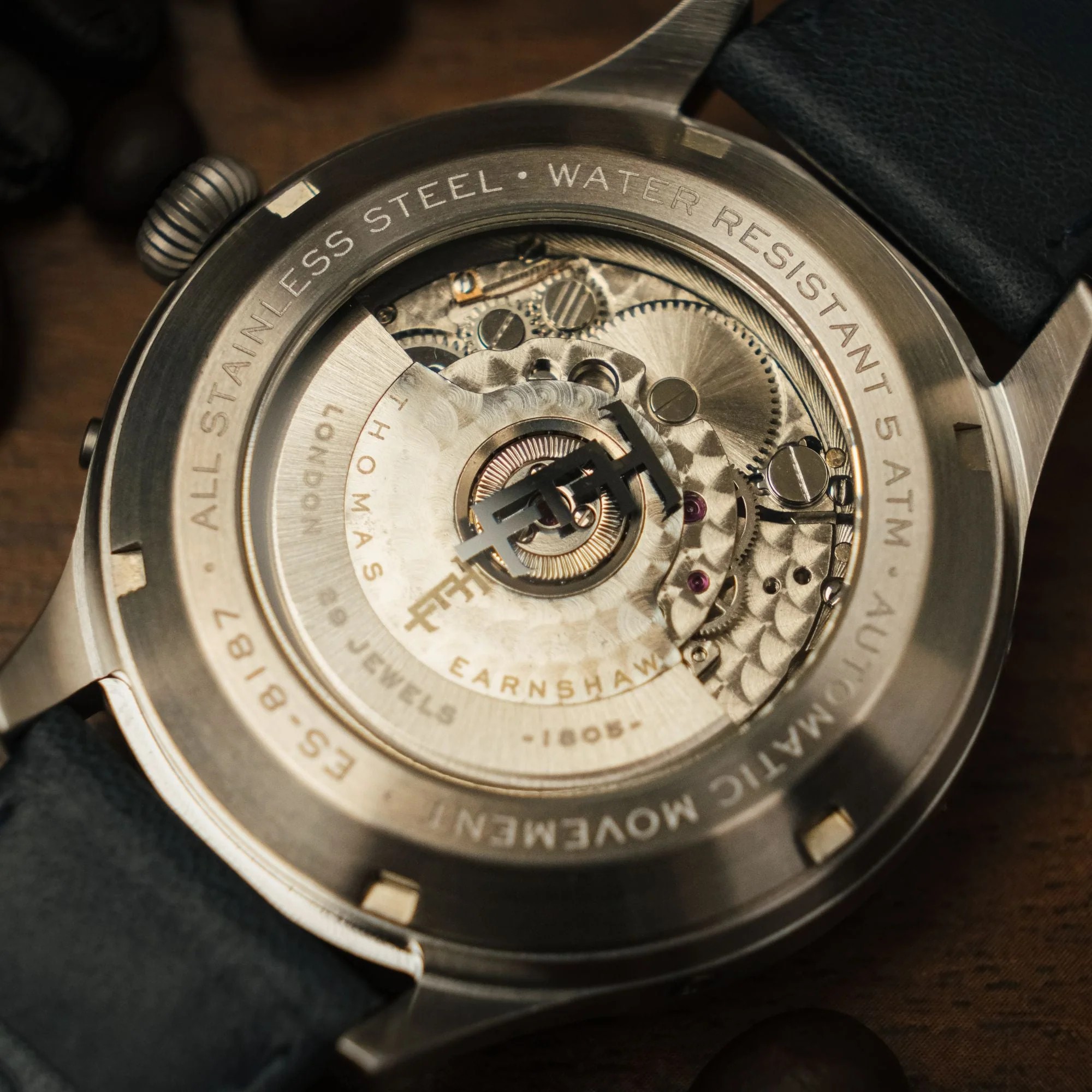 Baron Grand Date Calendar Open Heart Automatic Rose Gold / Blue Leather | Rose Gold Dial - Image 3
