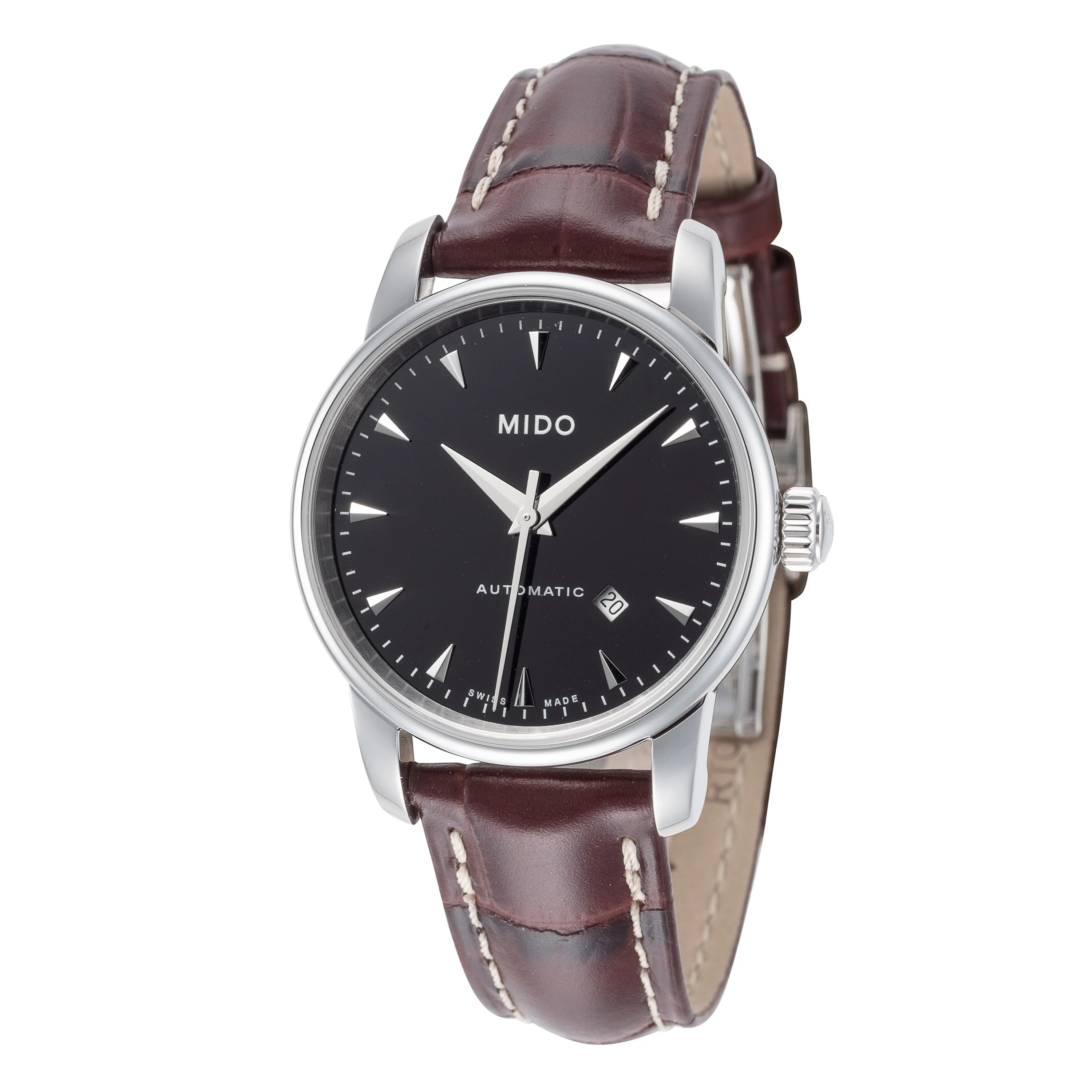 Baroncelli 29mm / Black / Brown | Black Dial