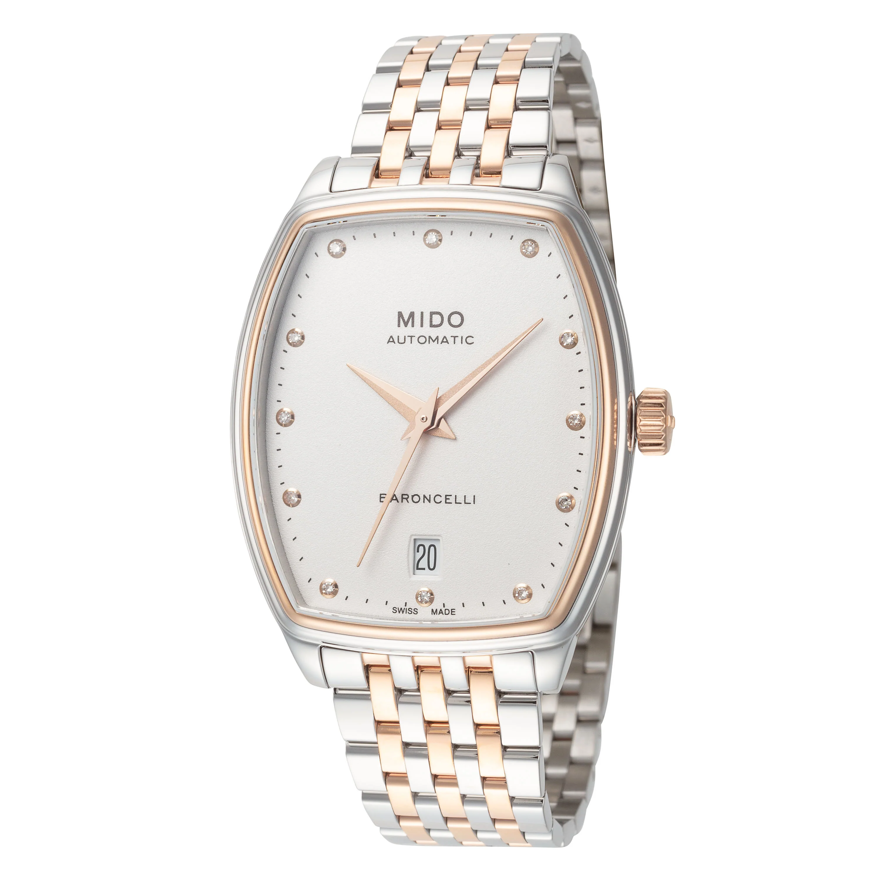 Baroncelli 30.5mm / White / Silver and Rose Gold | White Dial