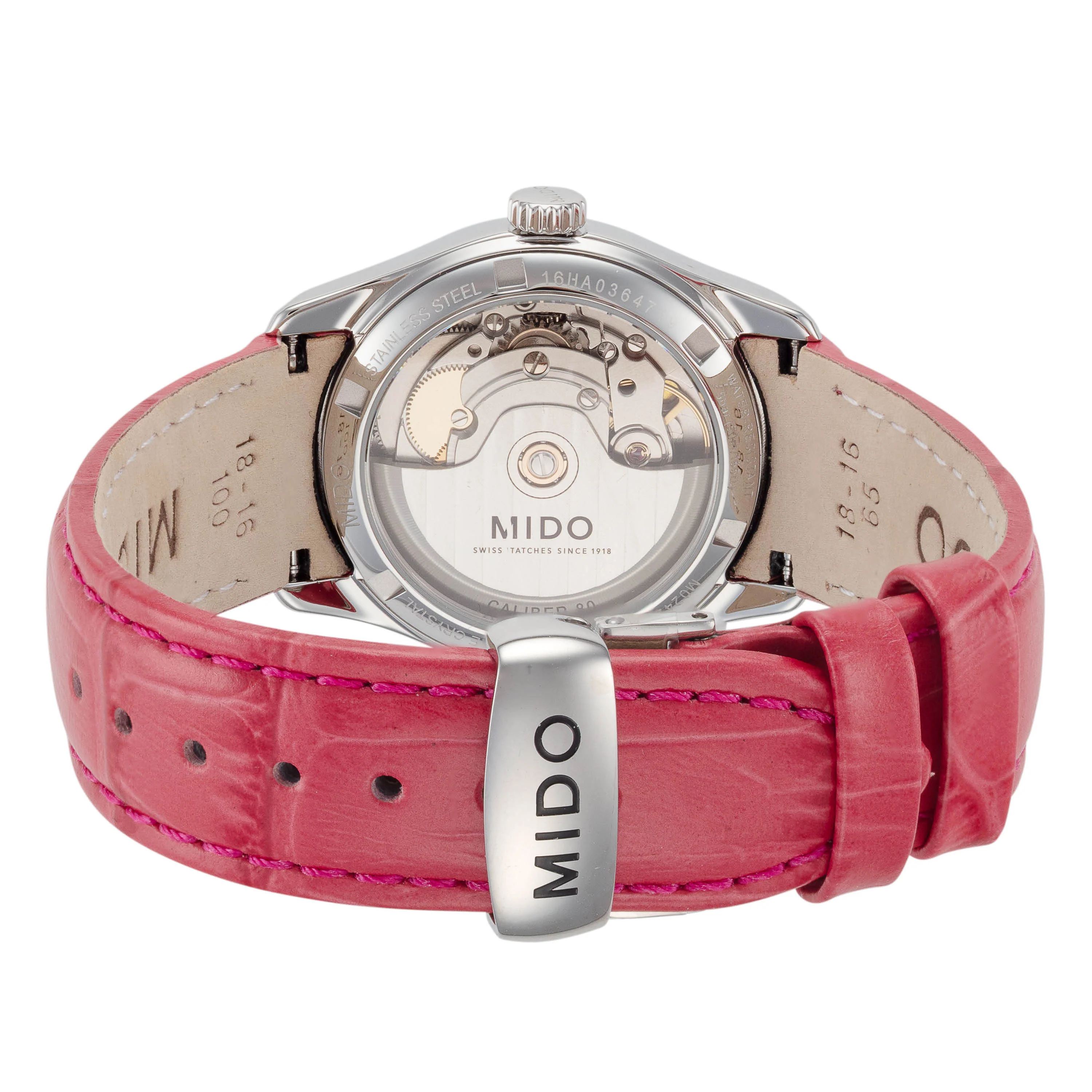 Baroncelli II 33mm / White / Pink | White Dial - Image 3