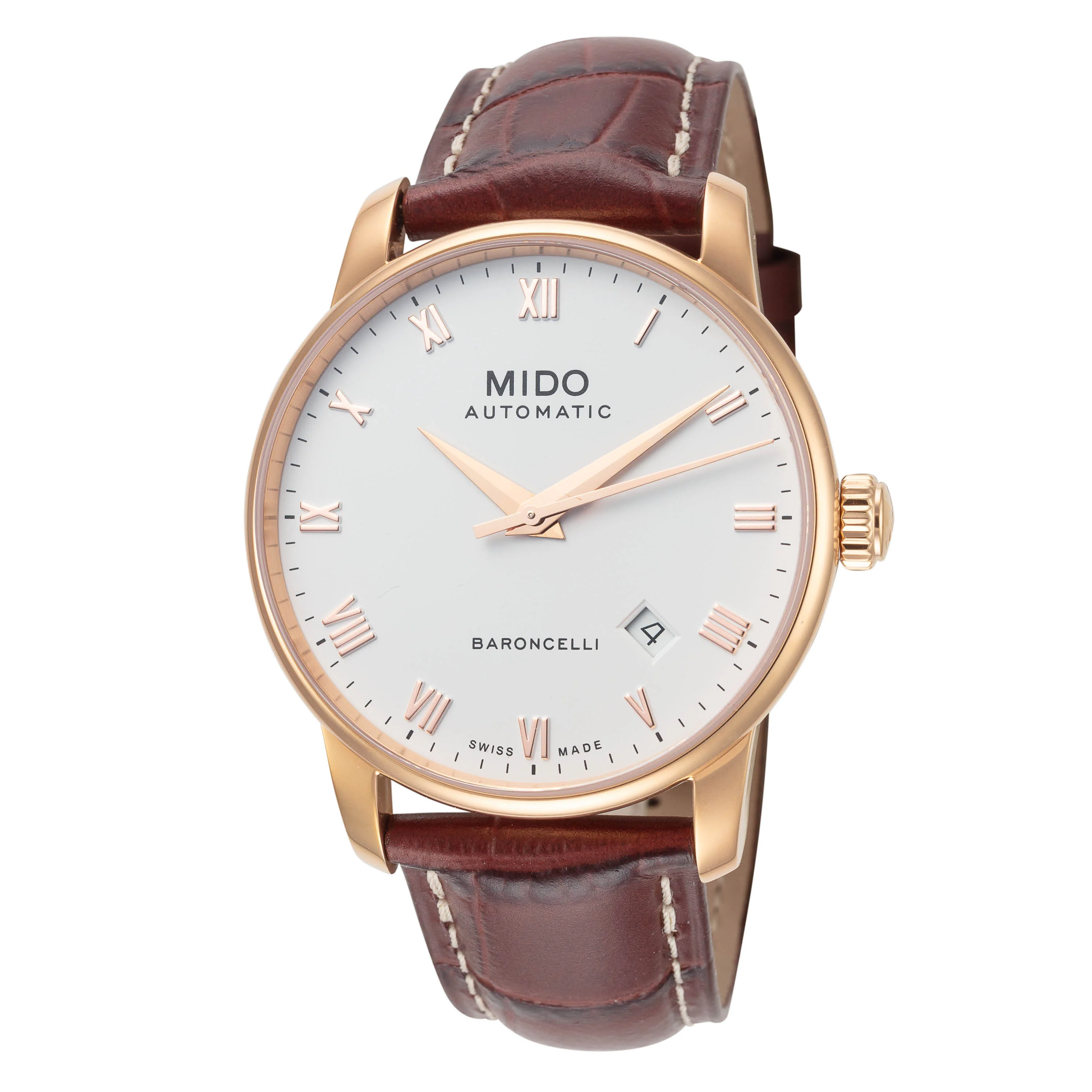 Baroncelli II 38mm / Silver / Brown | Silver Dial