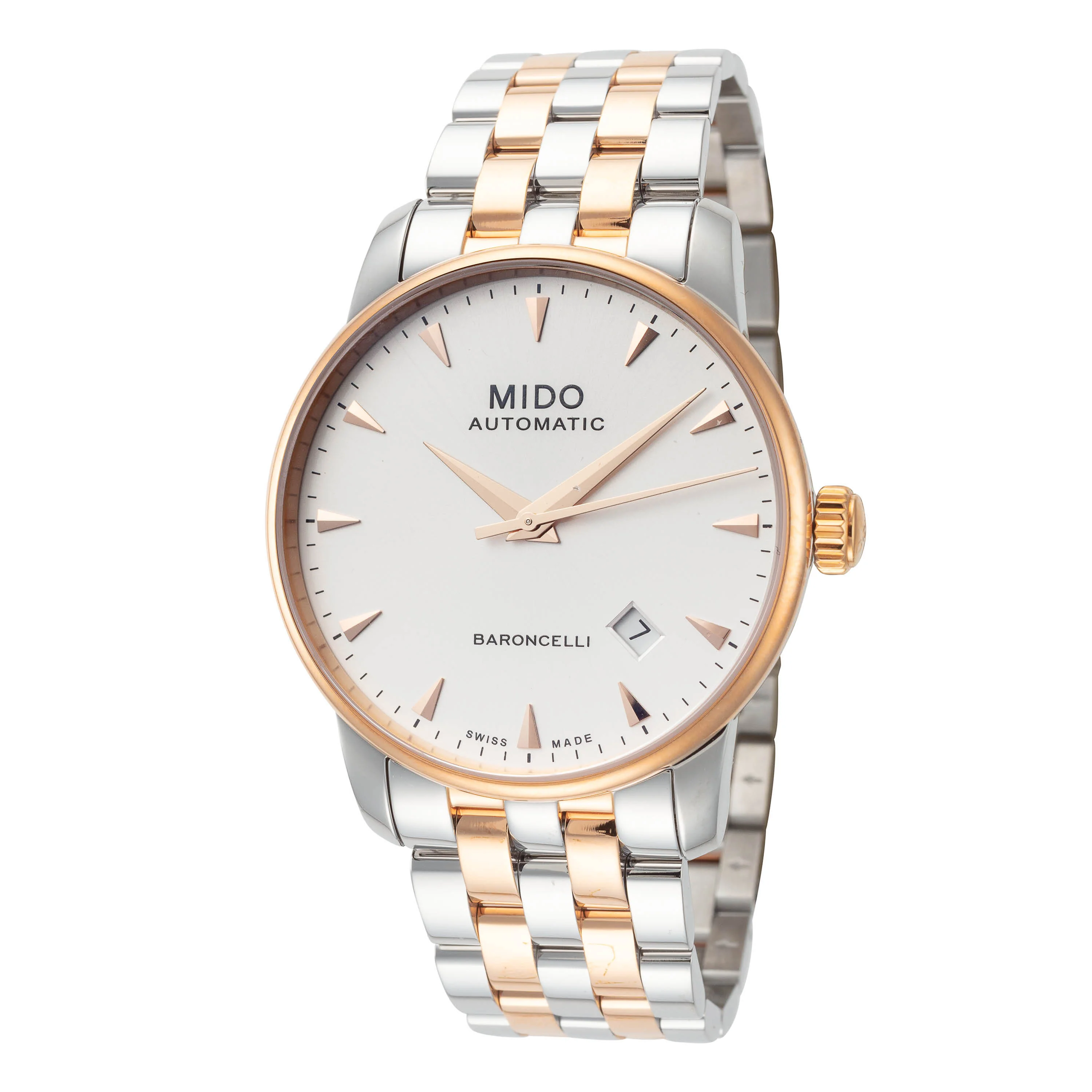 Baroncelli II 38mm / Silver / Silver and Rose Gold | Silver Dial