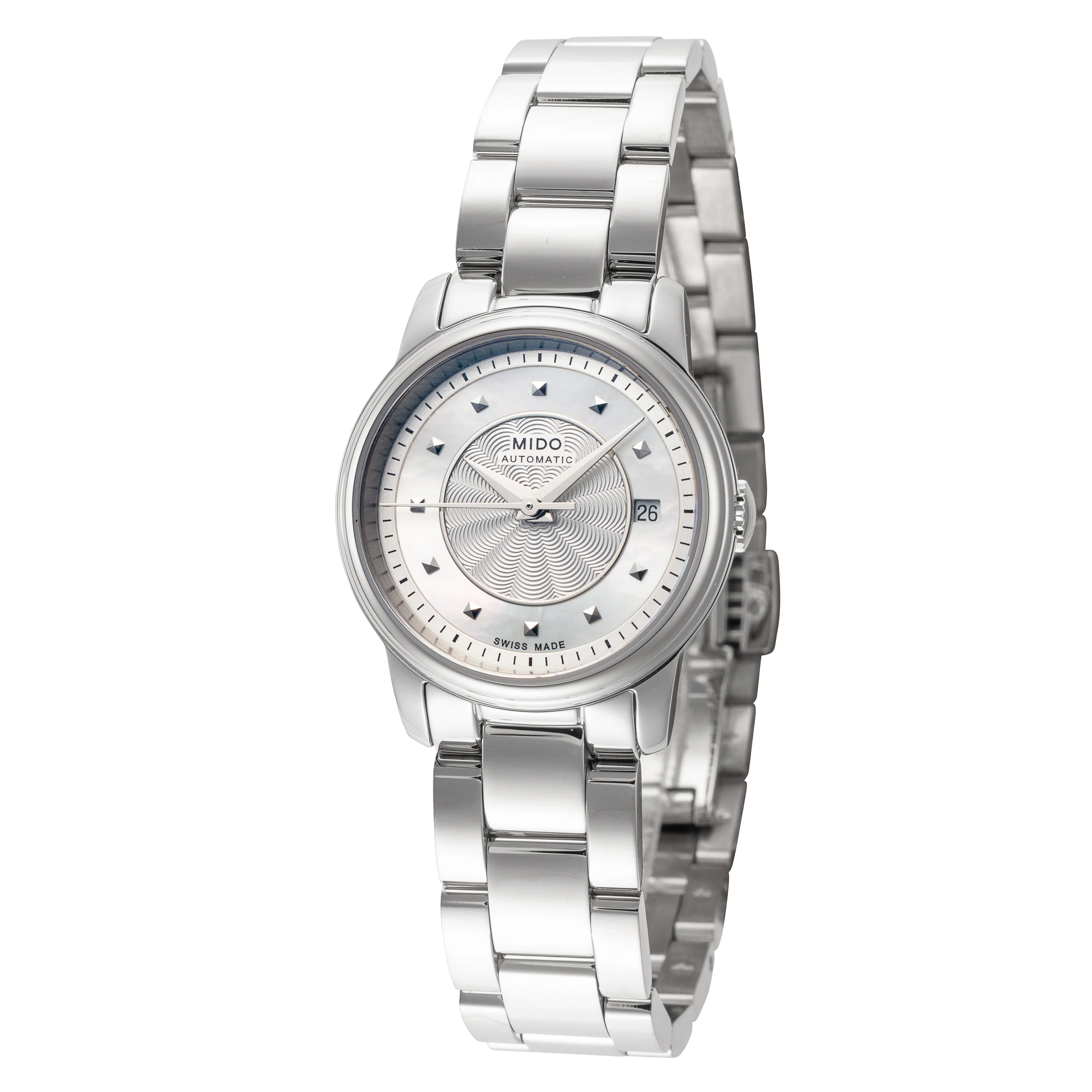 Baroncelli III 25mm / White Mother-of-Pearl / Silver | White Mother-of-Pearl Dial