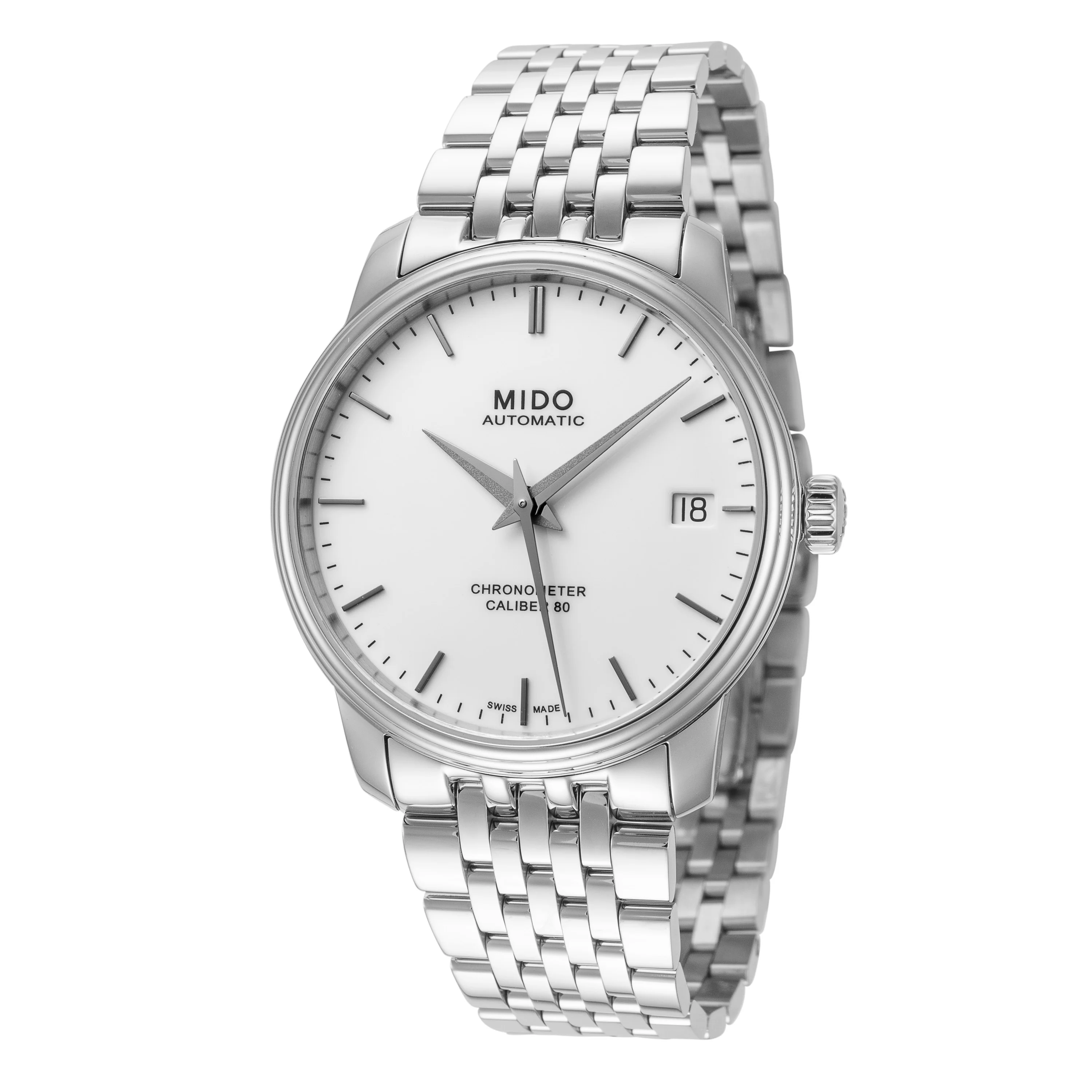 Baroncelli III 34mm / White / Silver | White Dial