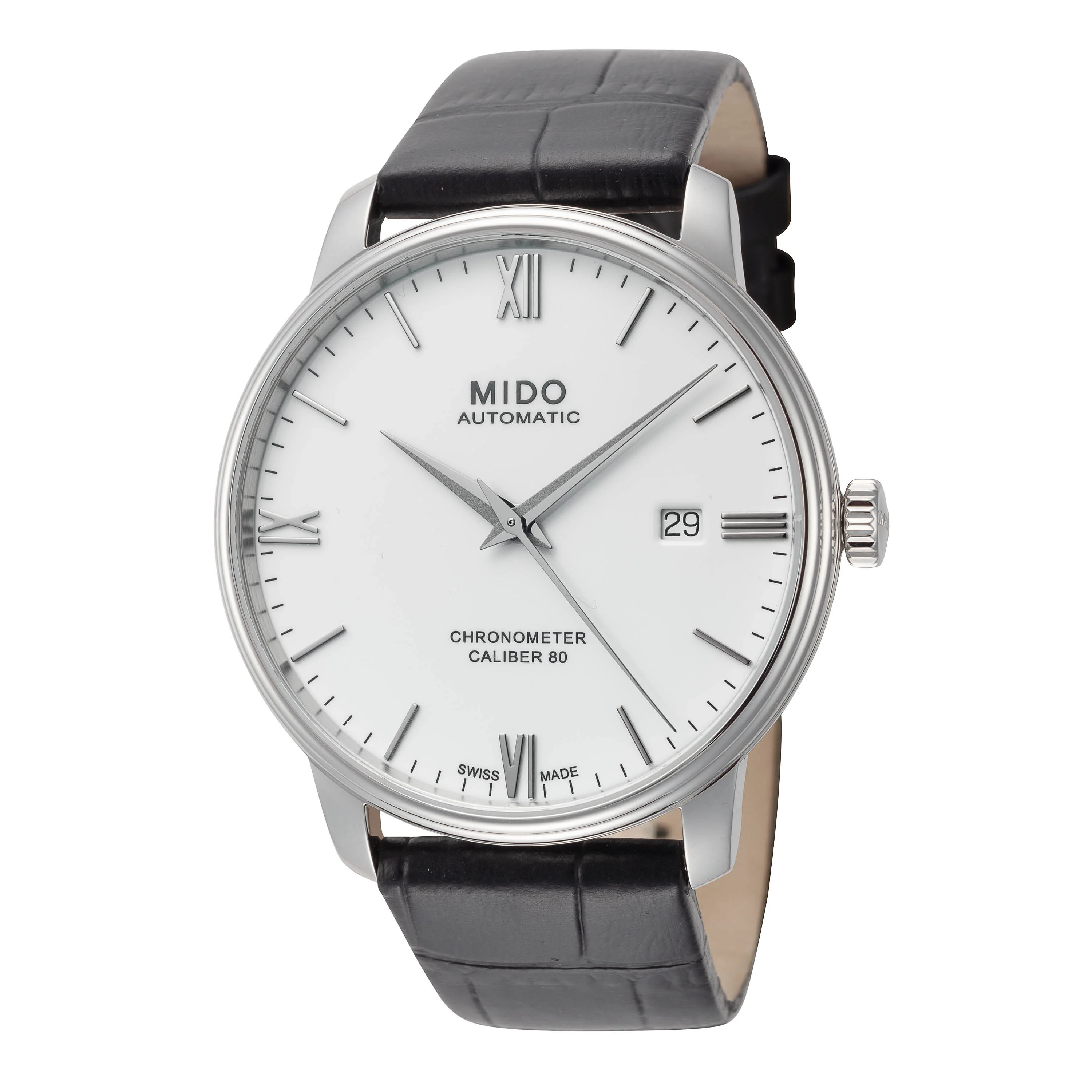 Baroncelli SI 40mm / White / Black | White Dial