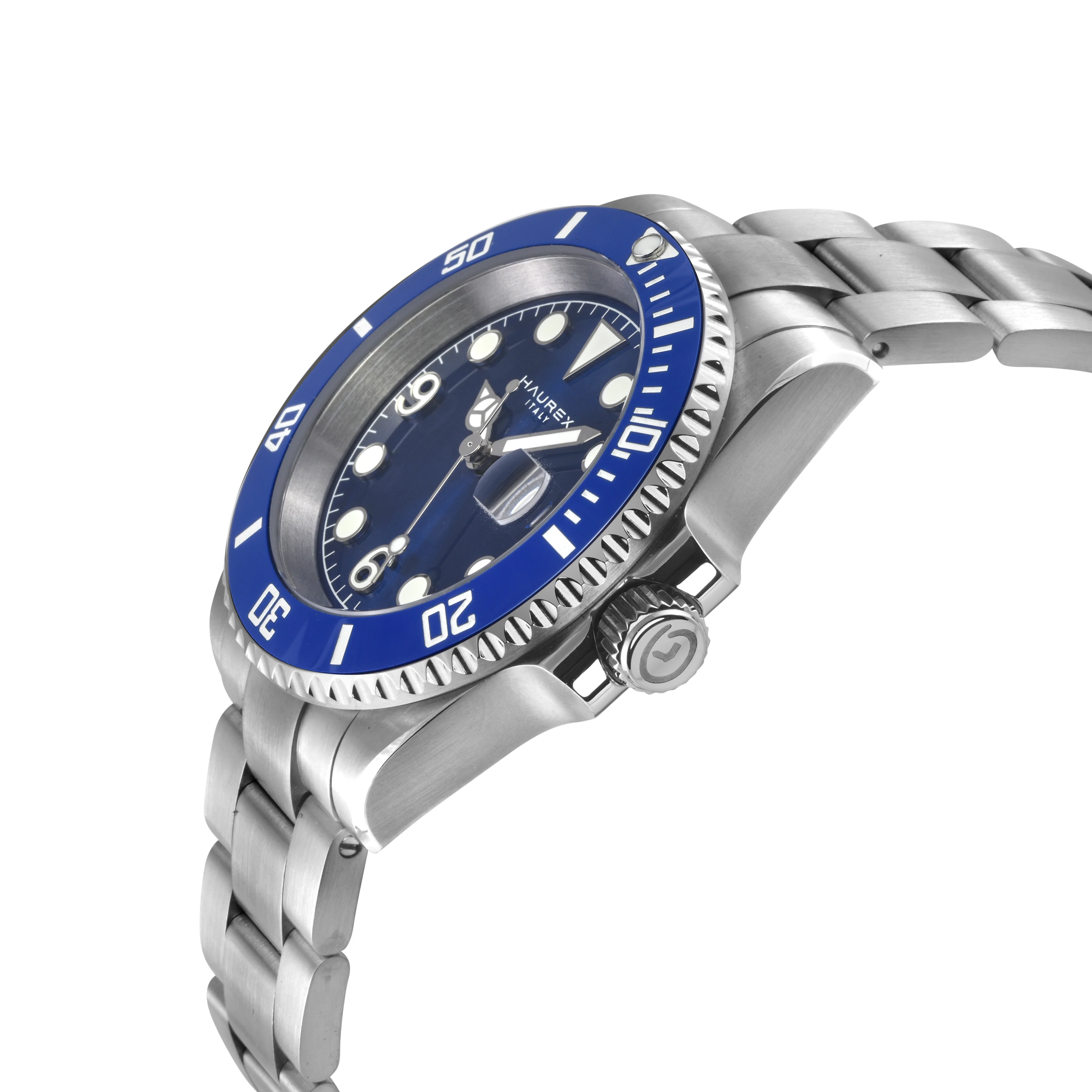 Haurex Italy Barracuda (316L Case, Blue Sunray Dial, Ceramic Bezel, 316L Stainless Steel Bracelet) - Image 2