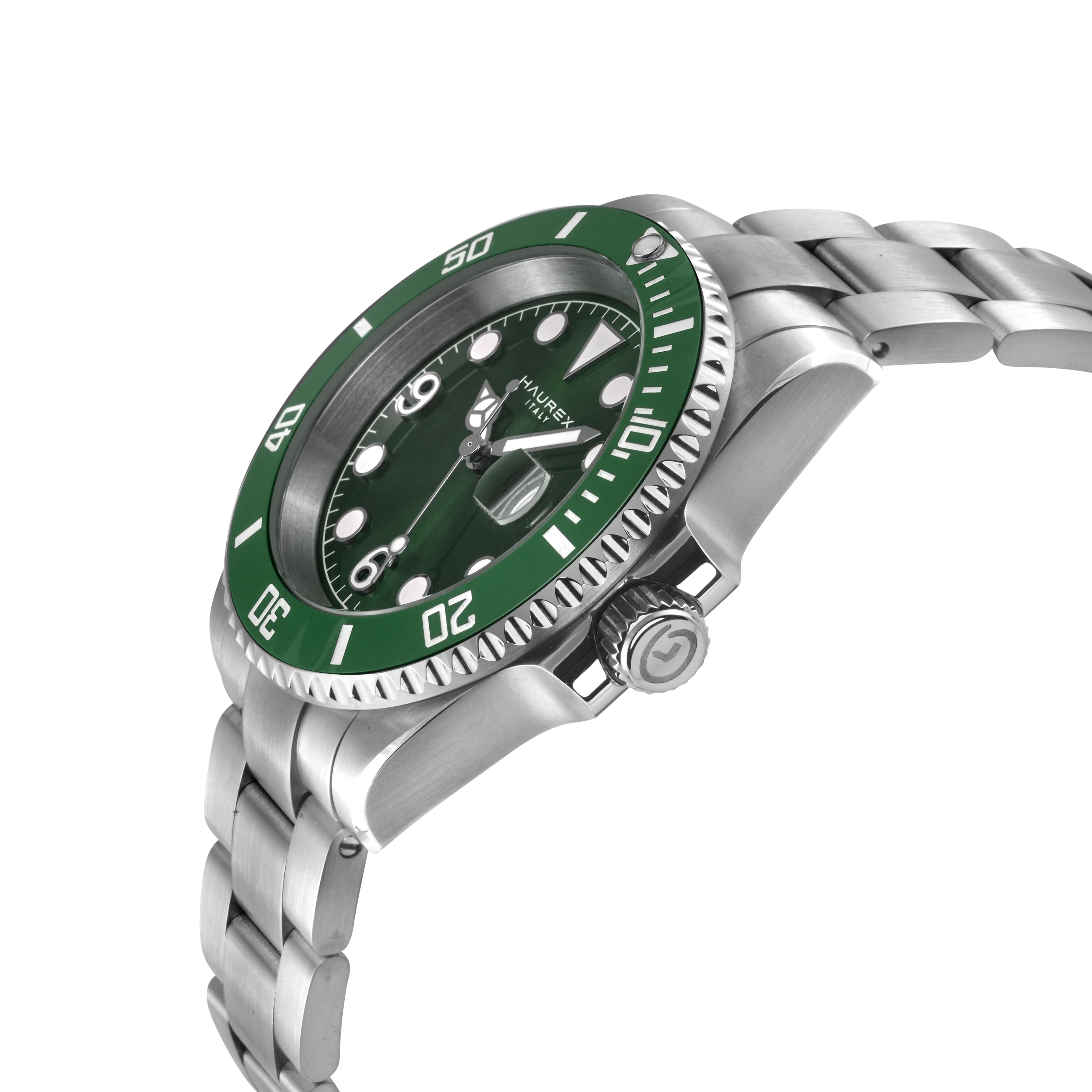Haurex Italy Barracuda (316L Case, Green Sunray Dial, Ceramic Bezel, 316L Stainless Steel Bracelet) - Image 2