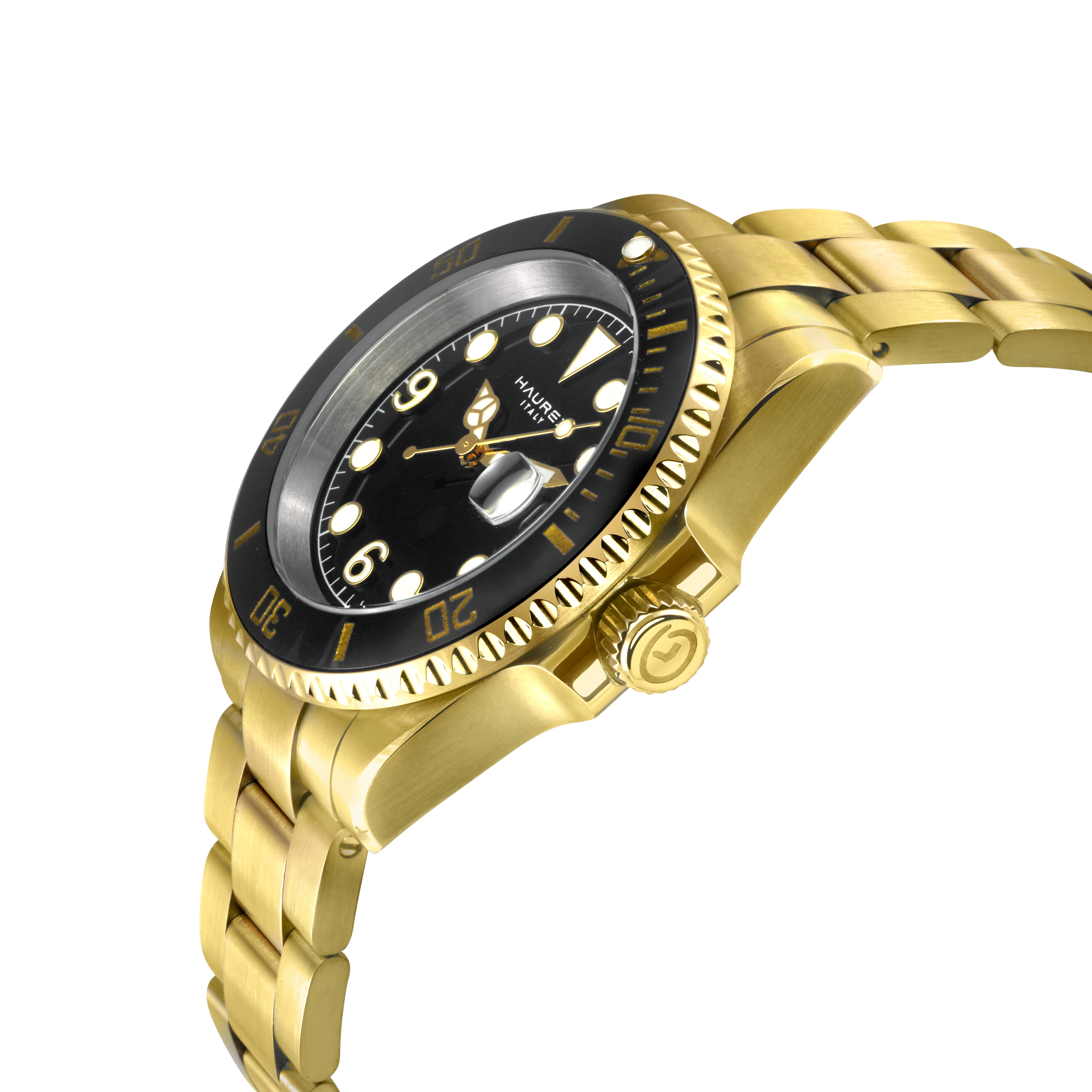 Barracuda IPYG Case, Black Sunray Dial, Ceramic Bezel, 316L IPYG Stainless Steel Bracelet | Blue Dial - Image 2