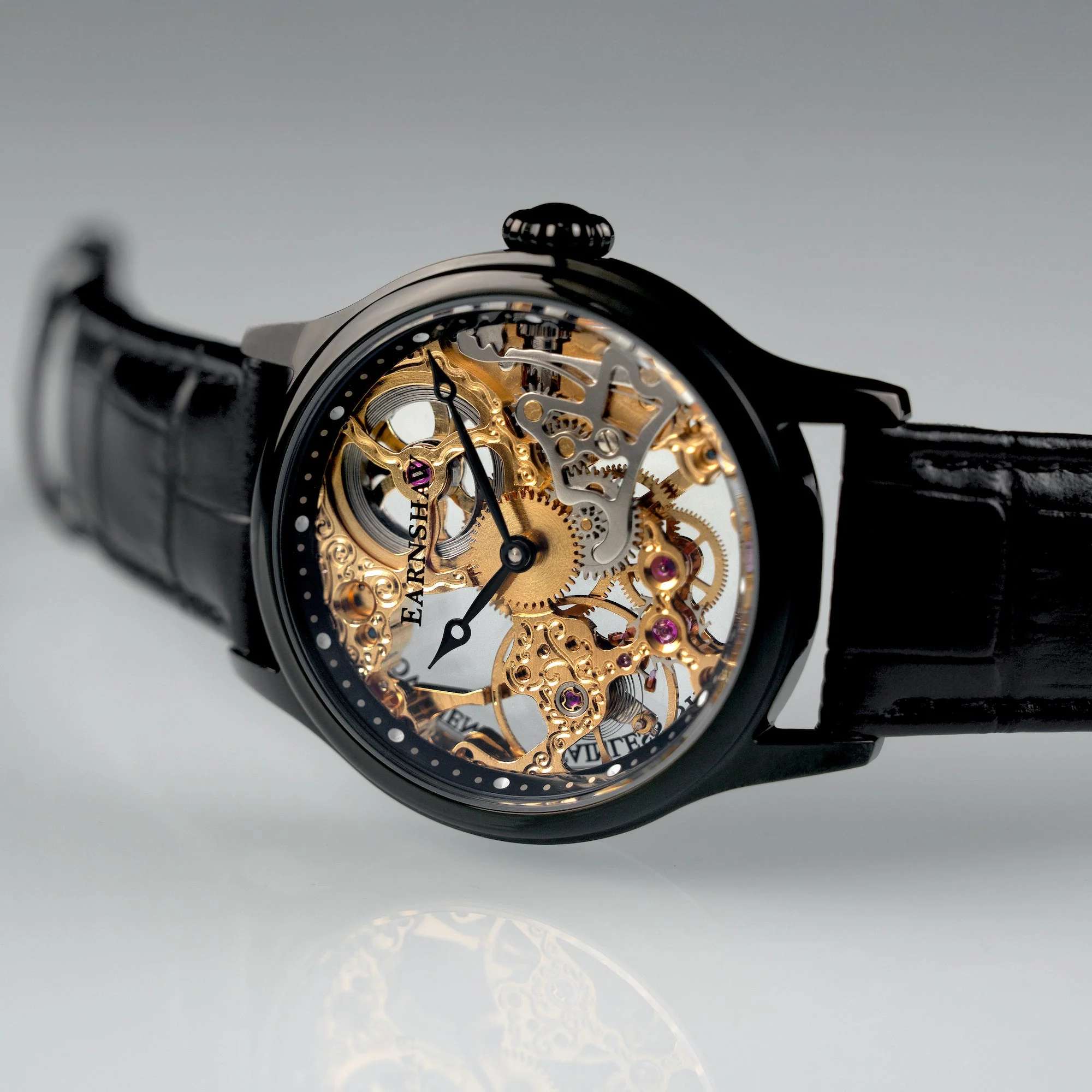 Bauer Mechanical Skeleton Gold / Genuine Leather | Gold Dial - Image 3