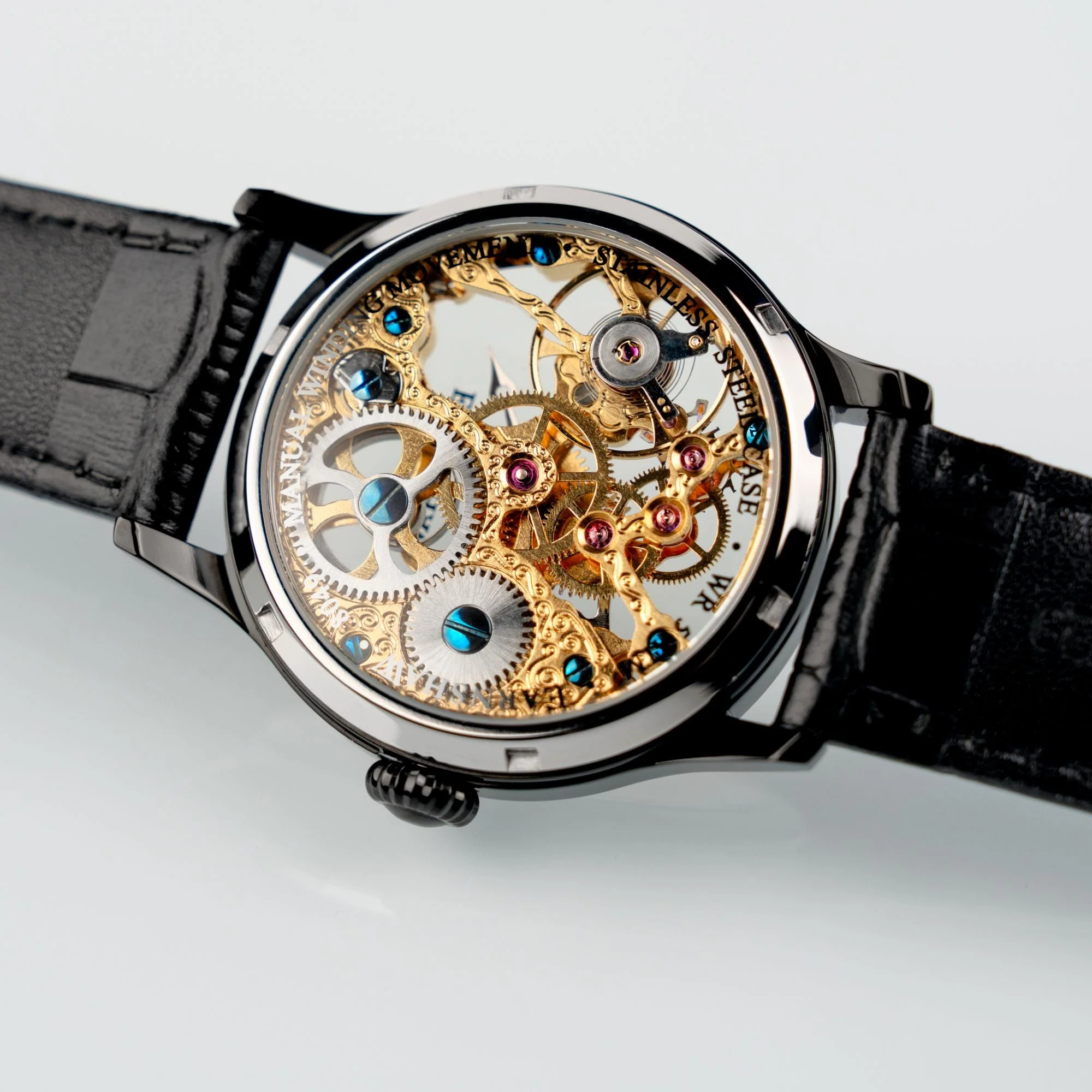 Bauer Mechanical Skeleton Gold / Genuine Leather | Gold Dial - Image 4