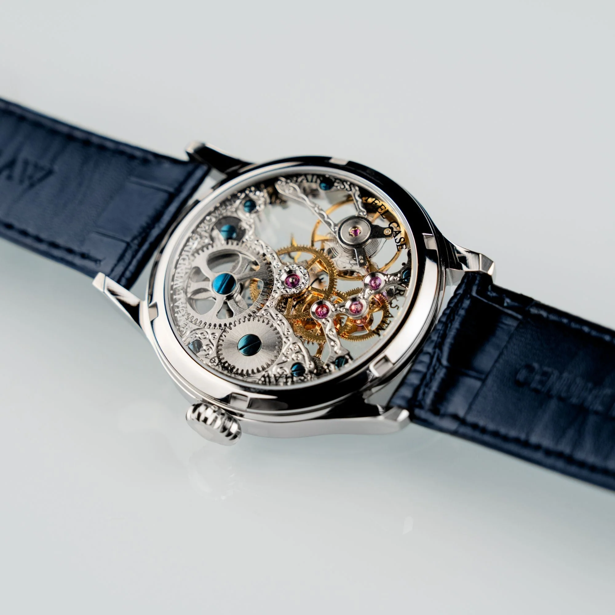 Bauer Mechanical Skeleton Silver / Genuine Leather | Silver Dial - Image 4