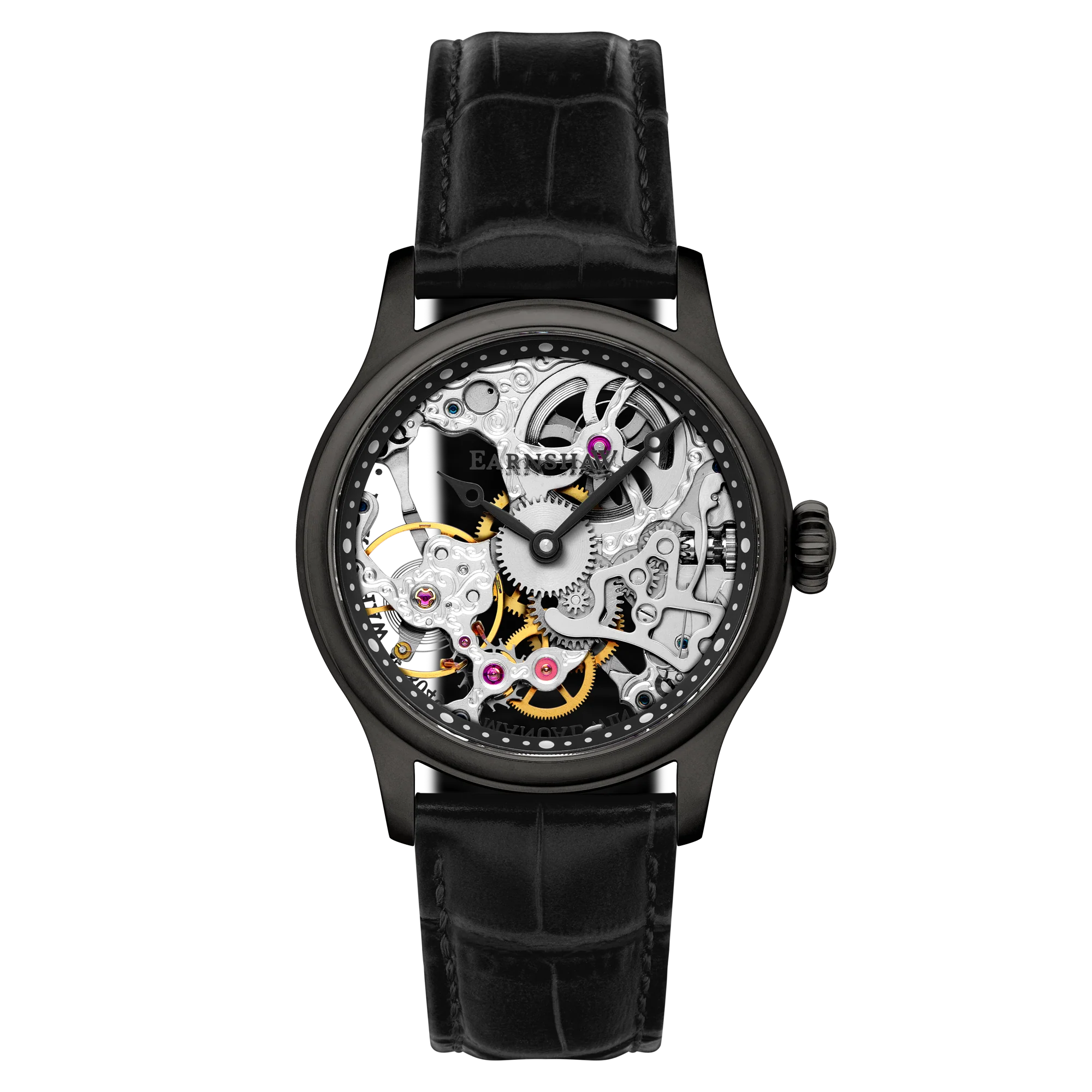 Bauer Mechanical Skeleton Transparent / Genuine Leather | Transparent Dial