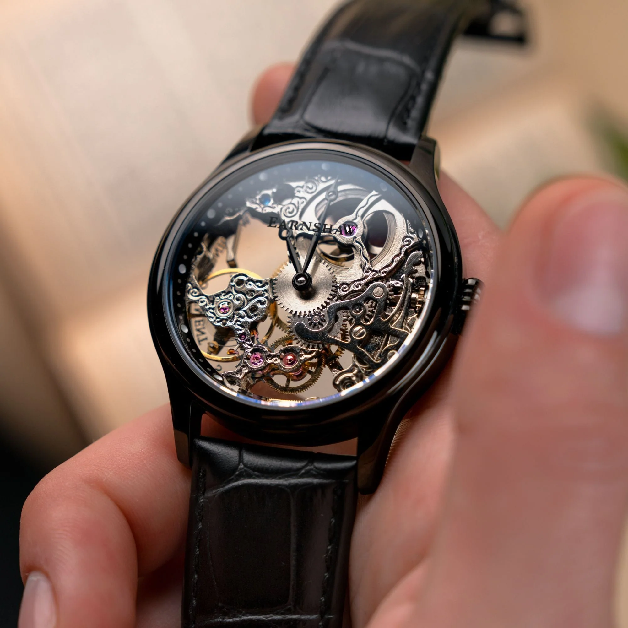 Bauer Mechanical Skeleton Transparent / Genuine Leather | Transparent Dial - Image 4