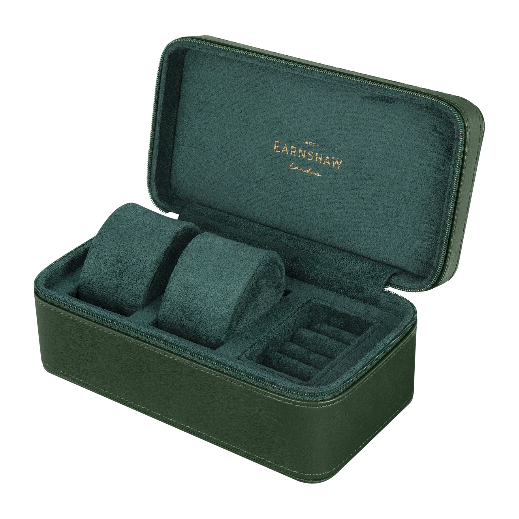 Beaufort 3 - Slot Watch Box Green / Leather - Image 3