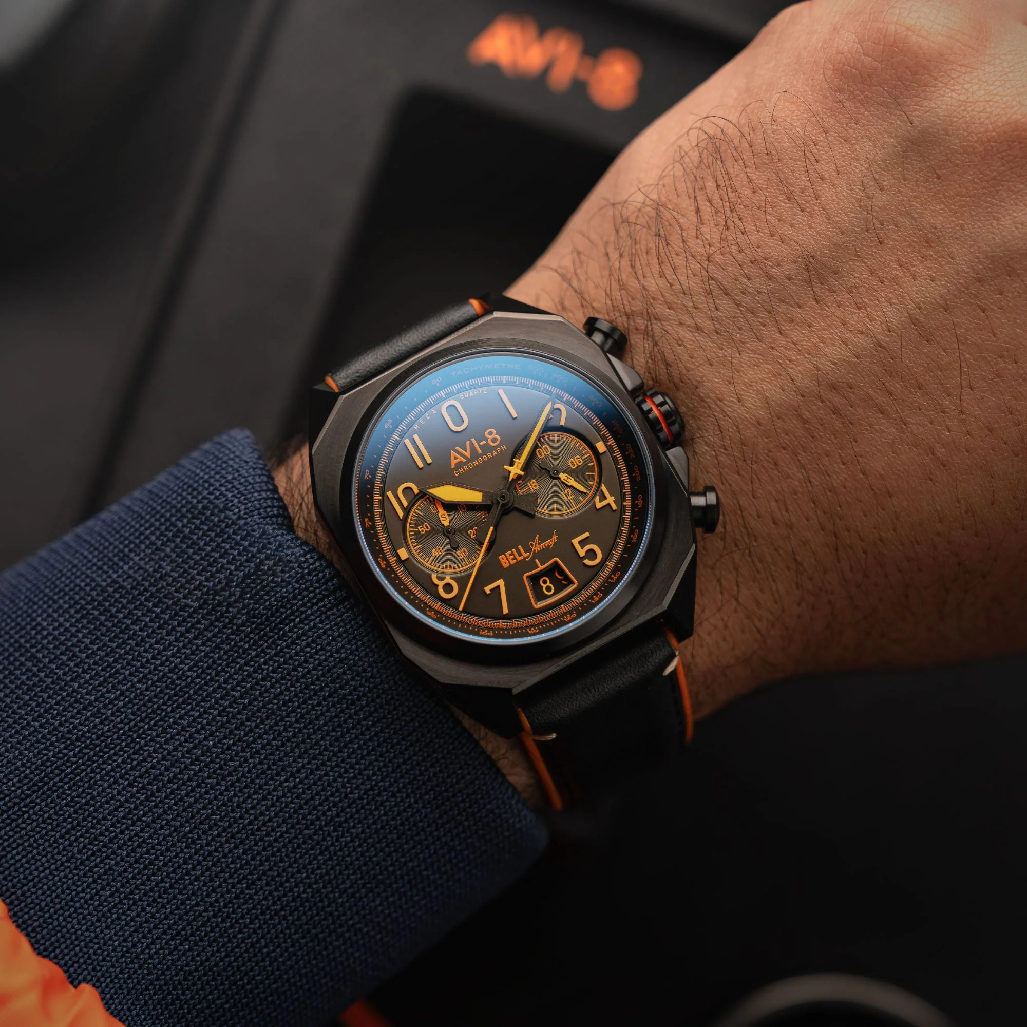 BELL X-1 MACHBUSTER CHRONOGRAPH Black / Leather | Black Dial - Image 2