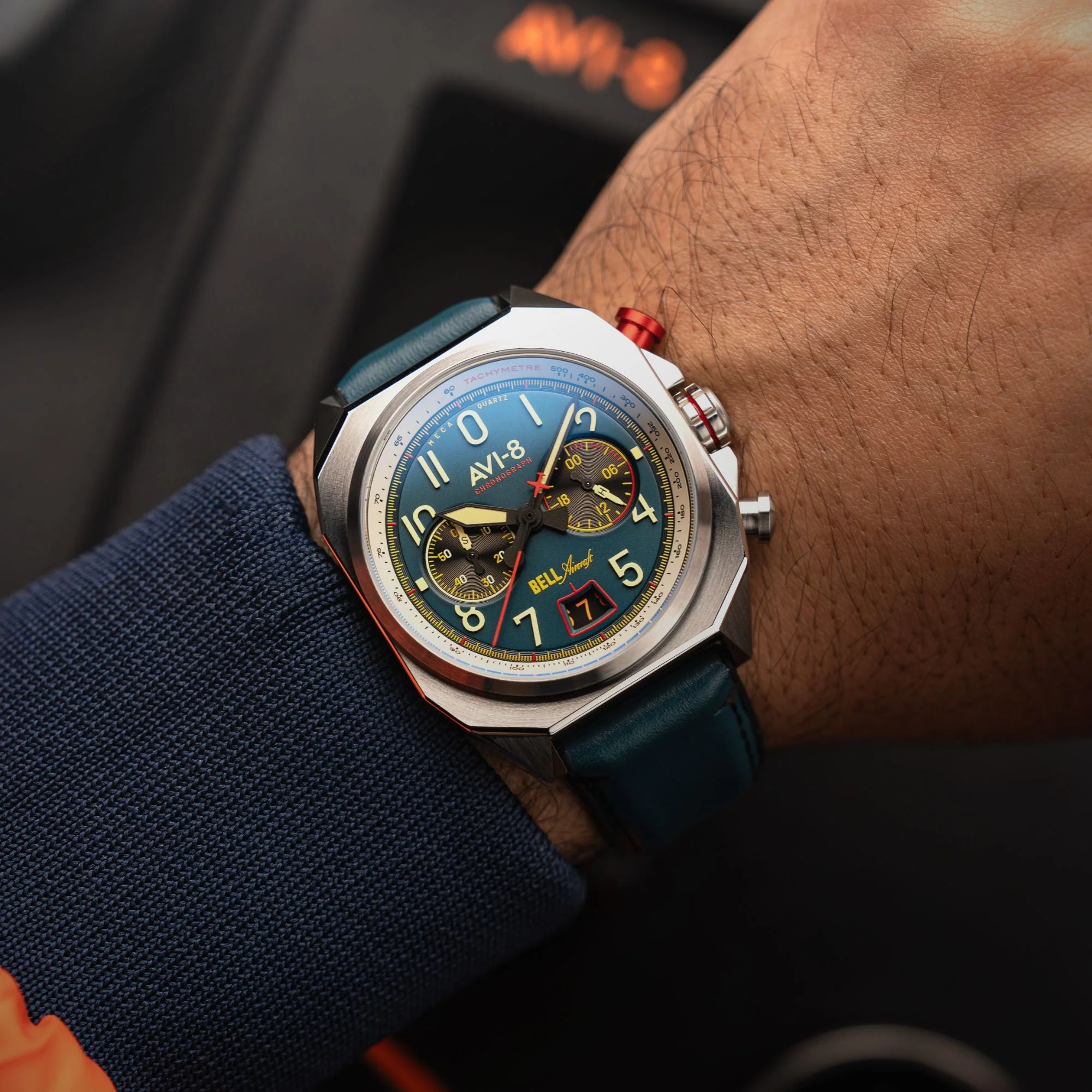 BELL X-1 MACHBUSTER CHRONOGRAPH Blue / Leather | Blue Dial - Image 2