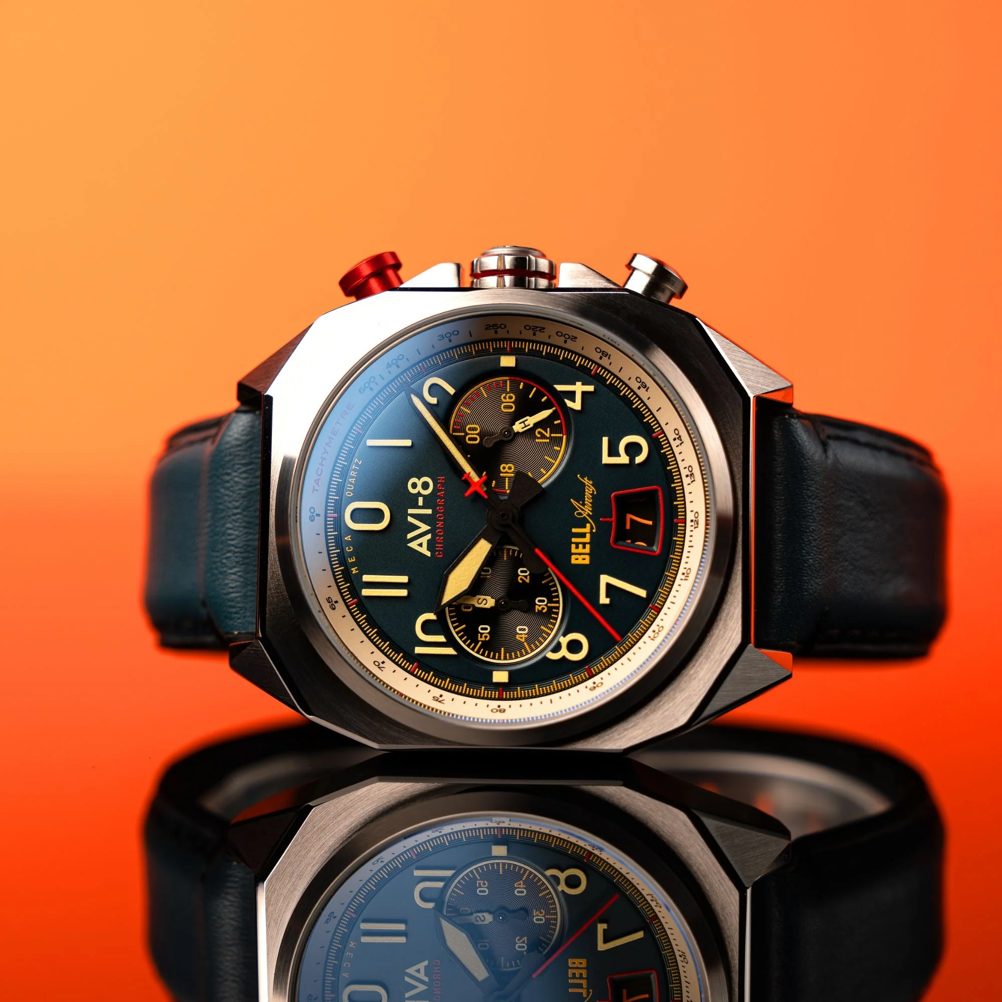 BELL X-1 MACHBUSTER CHRONOGRAPH Blue / Leather | Blue Dial - Image 4