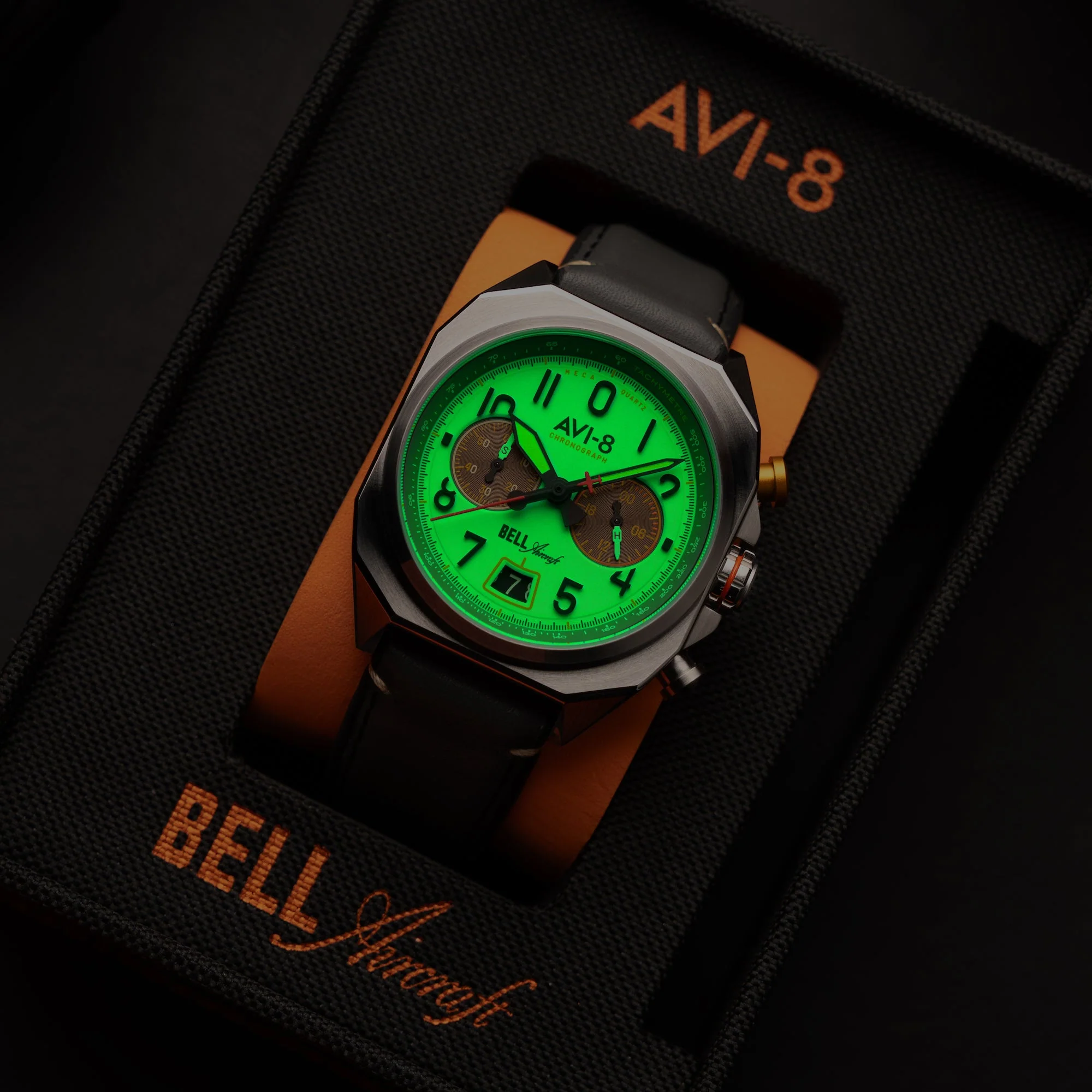BELL X-1 MACHBUSTER CHRONOGRAPH Cream / Leather | Cream Dial - Image 3