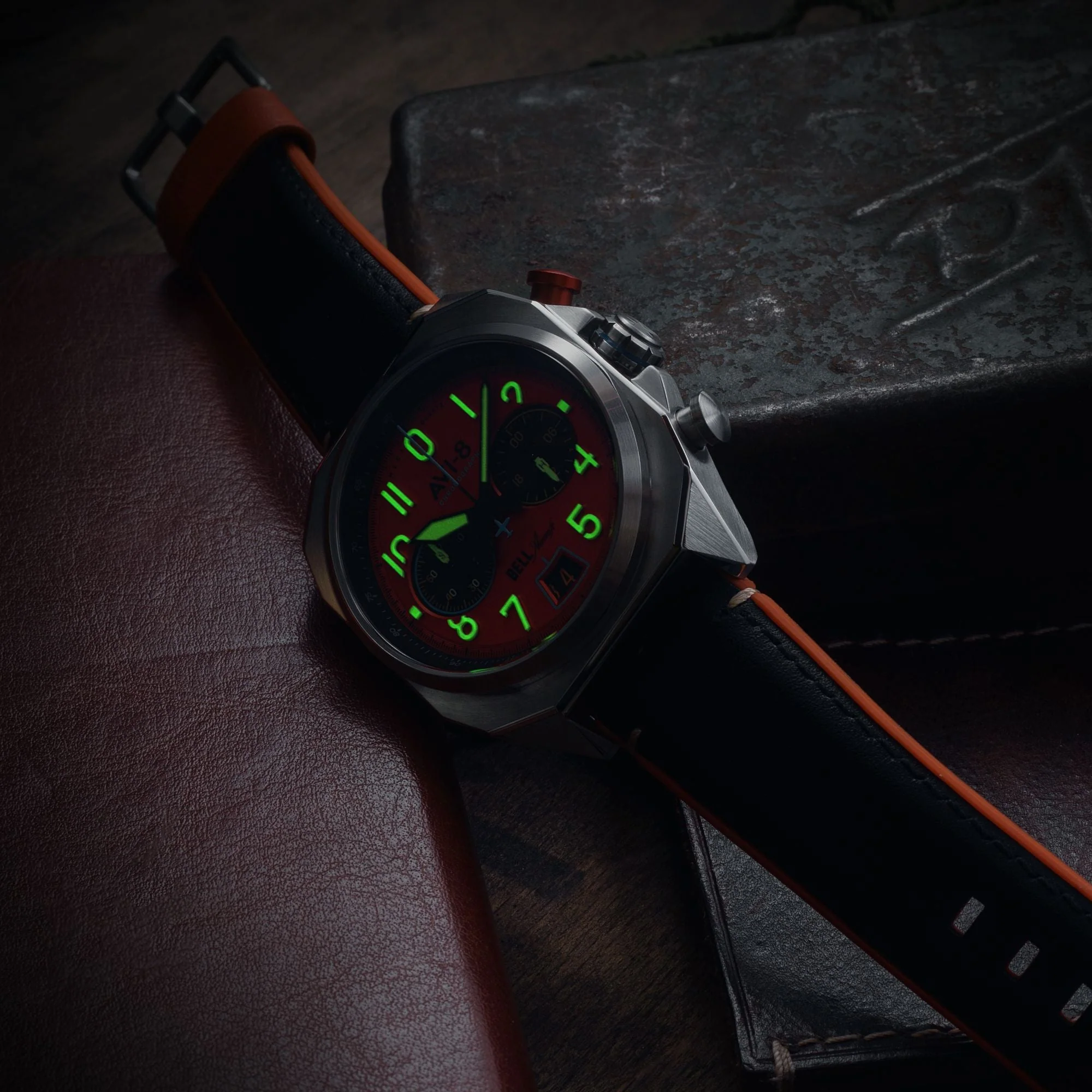 BELL X-1 MACHBUSTER CHRONOGRAPH Orange / Leather | Orange Dial - Image 3