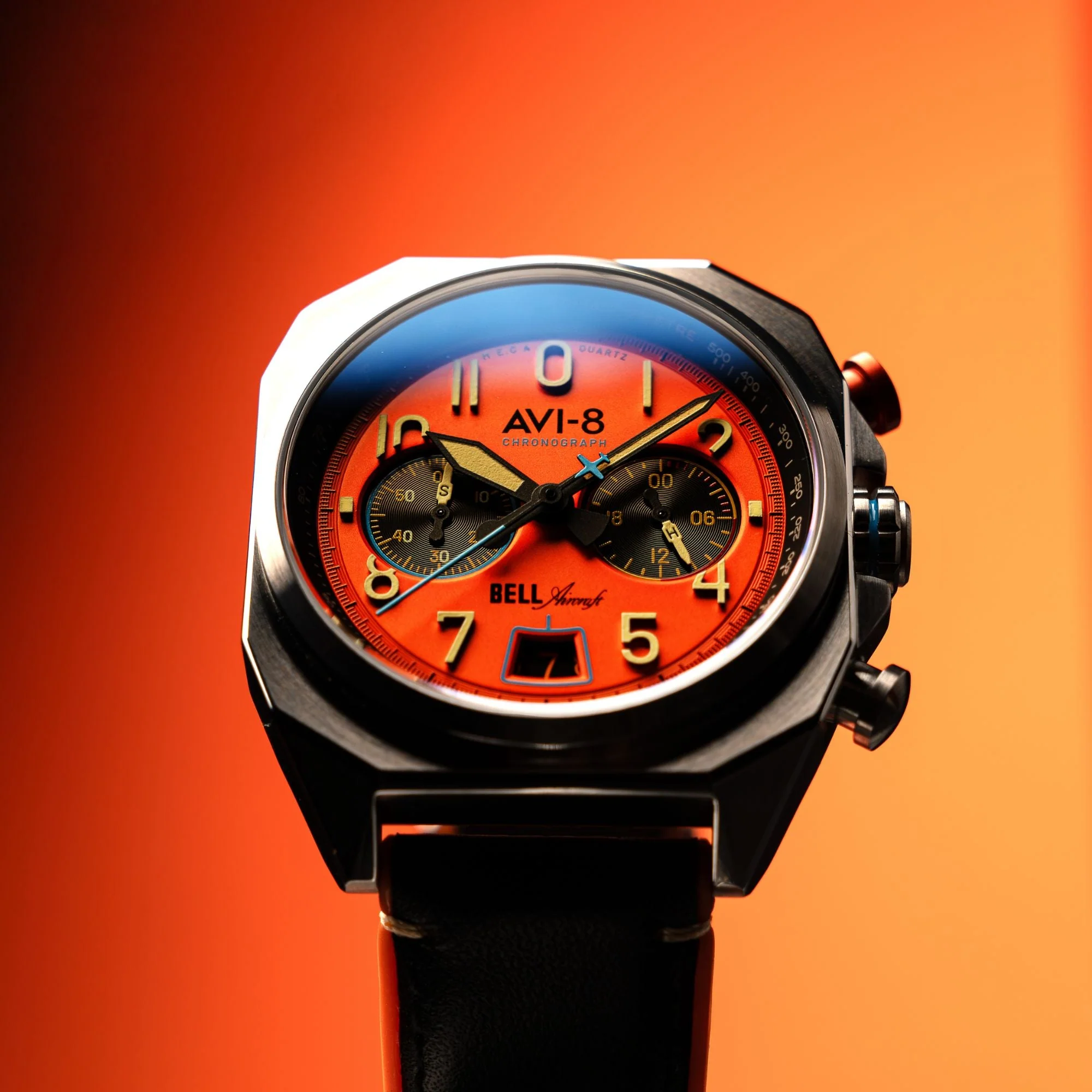 BELL X-1 MACHBUSTER CHRONOGRAPH Orange / Leather | Orange Dial - Image 4