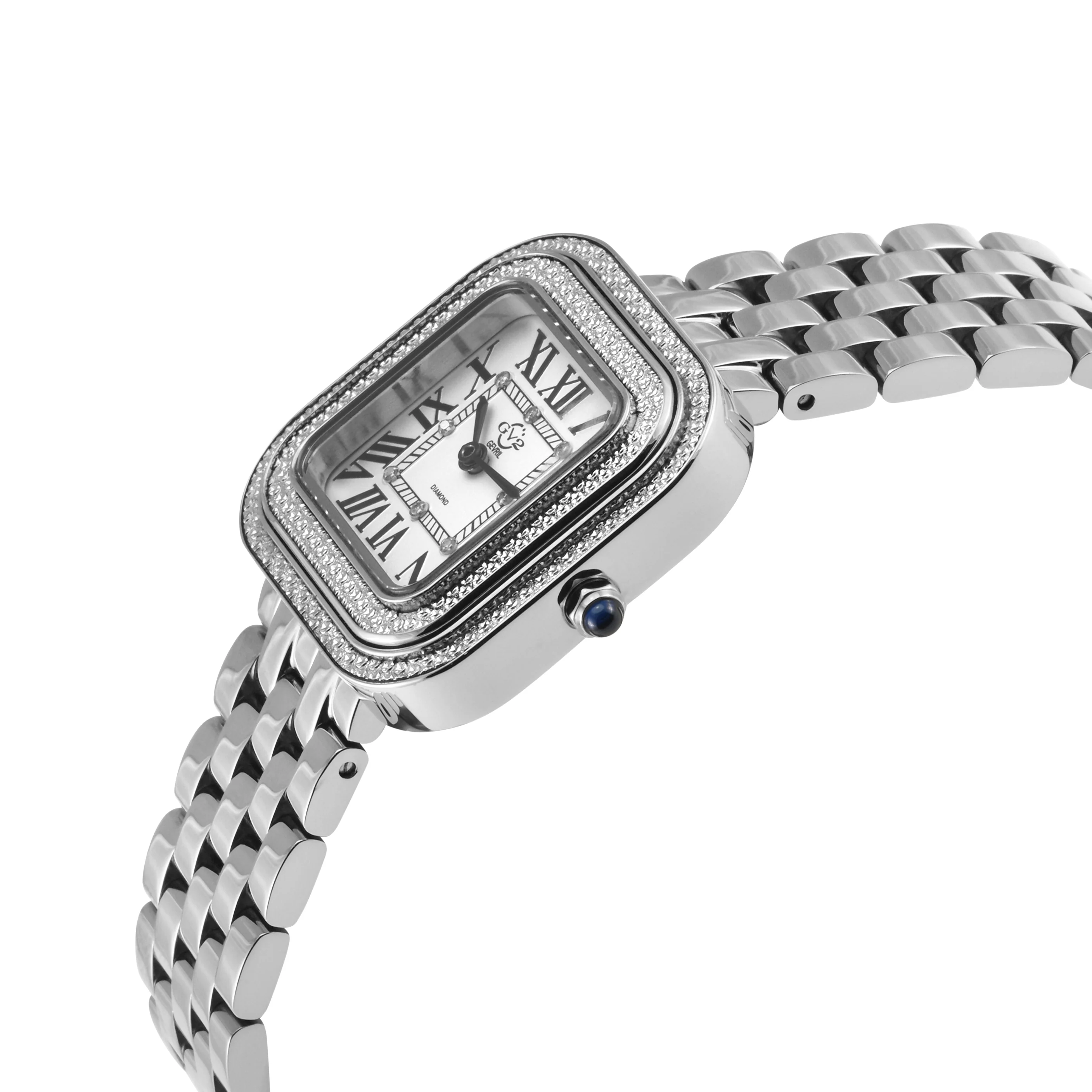 Bellagio GV2 Women's Diamond Swiss Quartz Watch, Silver/White dial 8 Diamonds, Bracelet White Dial - Image 2