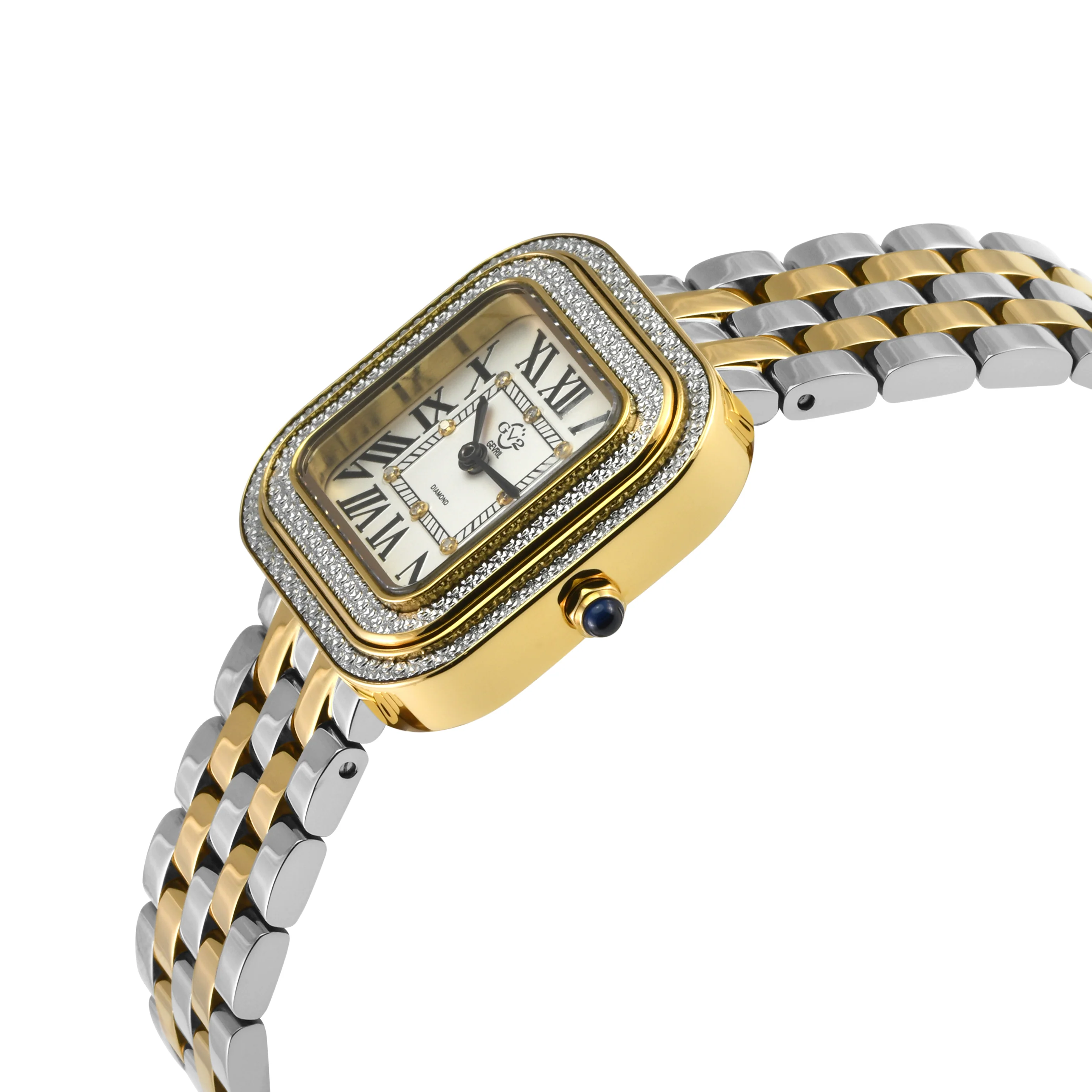 Bellagio GV2 Women's Diamond Swiss Quartz Watch, Silver/White dial 8 Diamonds, Bracelet | White Dial - Image 2