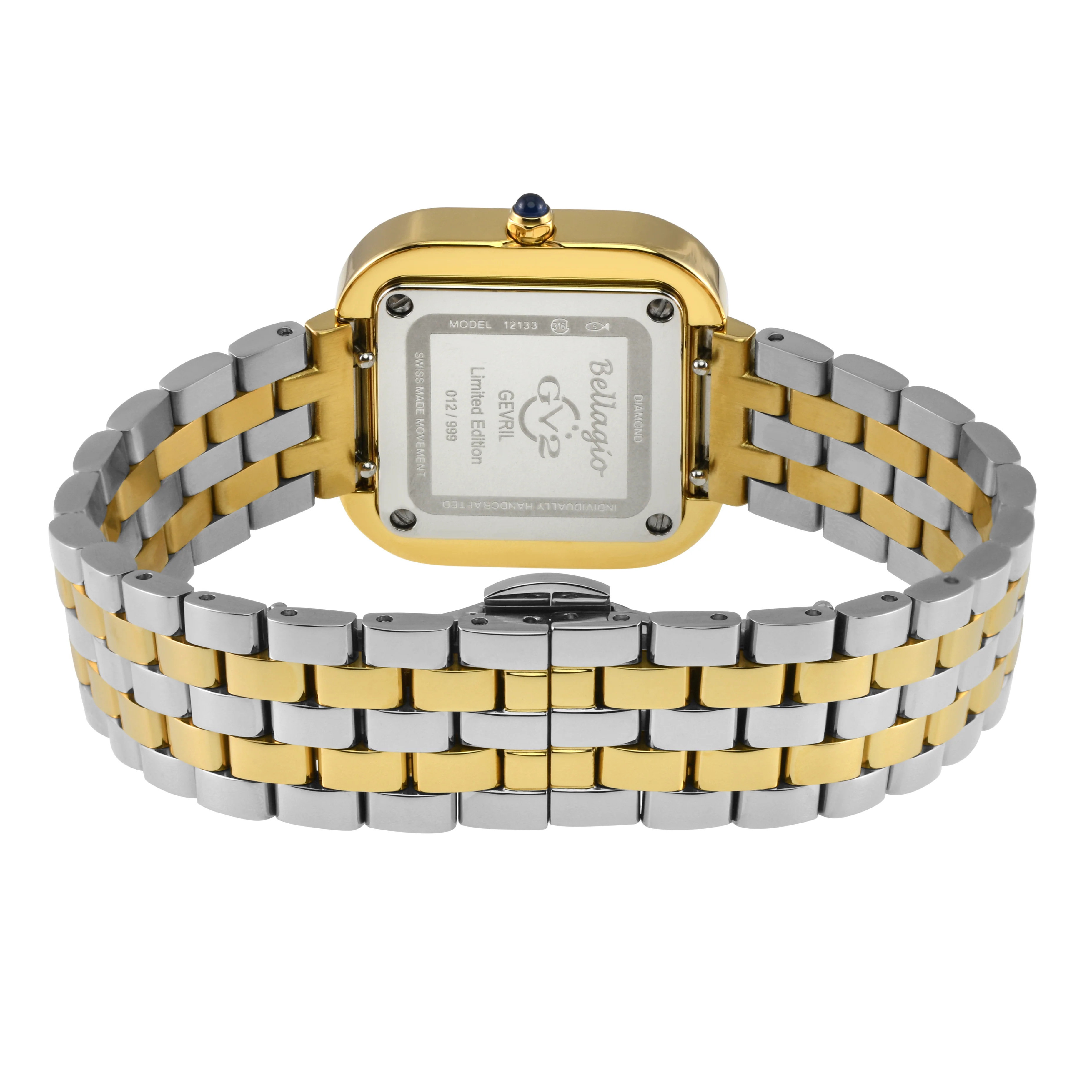 Bellagio GV2 Women's Diamond Swiss Quartz Watch, Silver/White dial 8 Diamonds, Bracelet | White Dial - Image 3