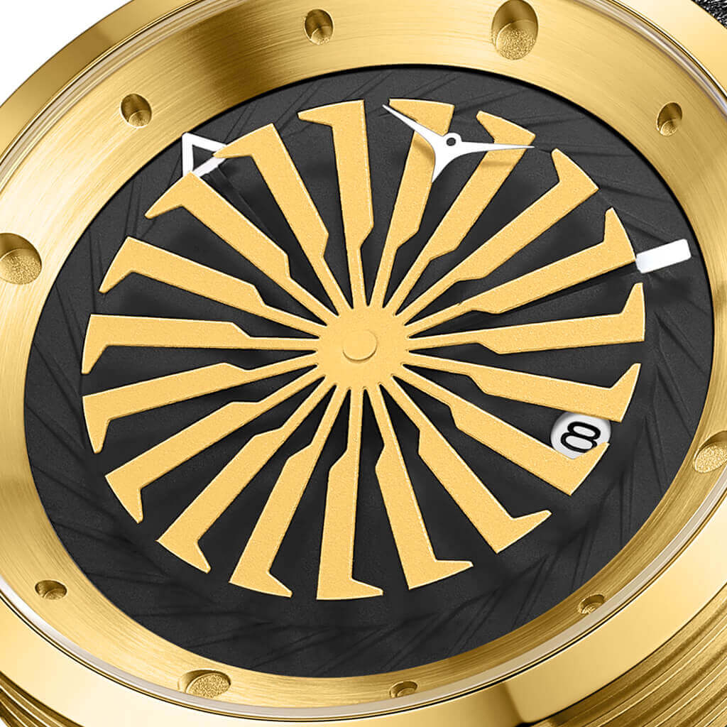 Blade 12K Stainless Steel Gold Plated | Black Dial - Image 3