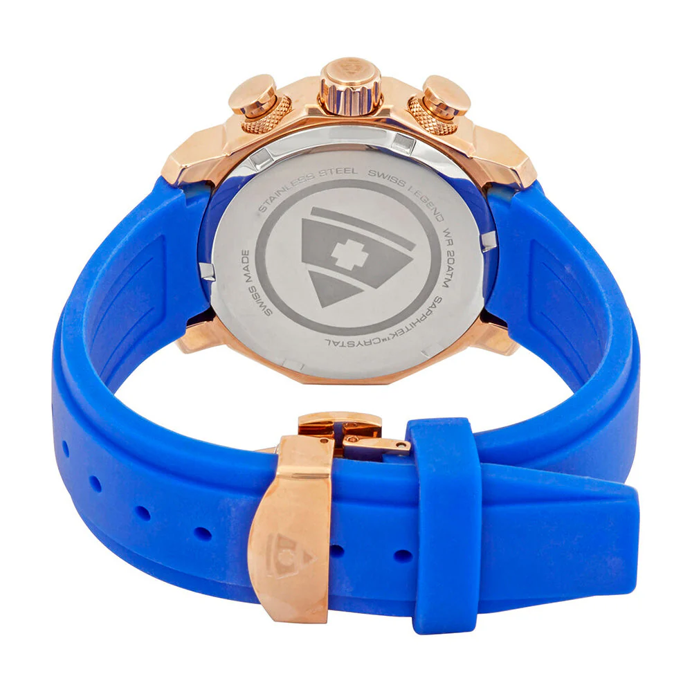 Blue Geneve Multifunction Silver / Rubber | Silver Dial - Image 3