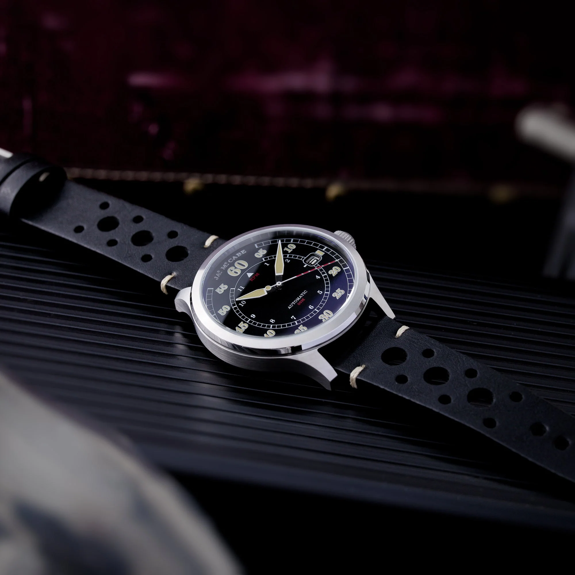 Bobber Automatic Black / Leather | Black Dial - Image 3