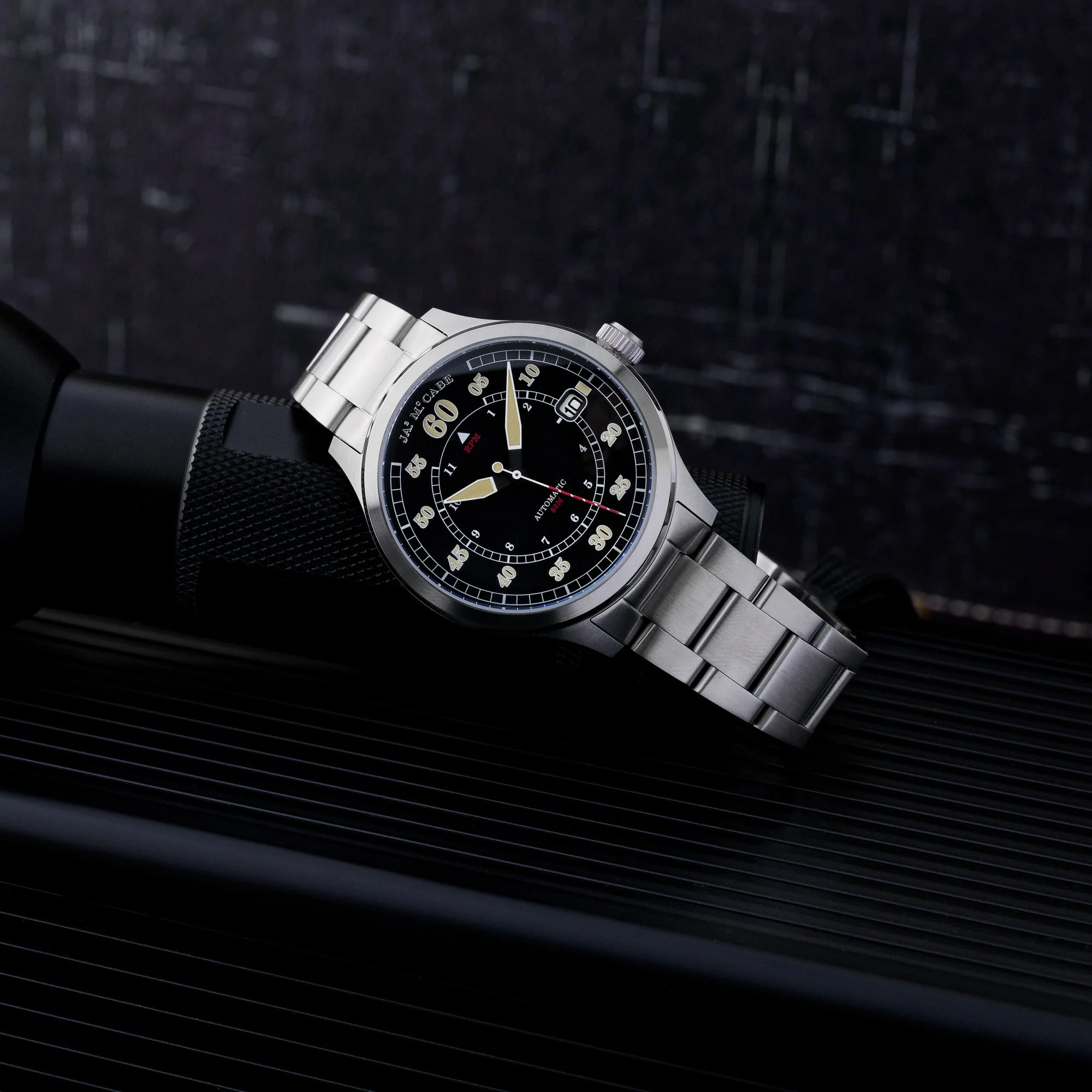 Bobber Automatic Black / Stainless Steel | Black Dial - Image 3