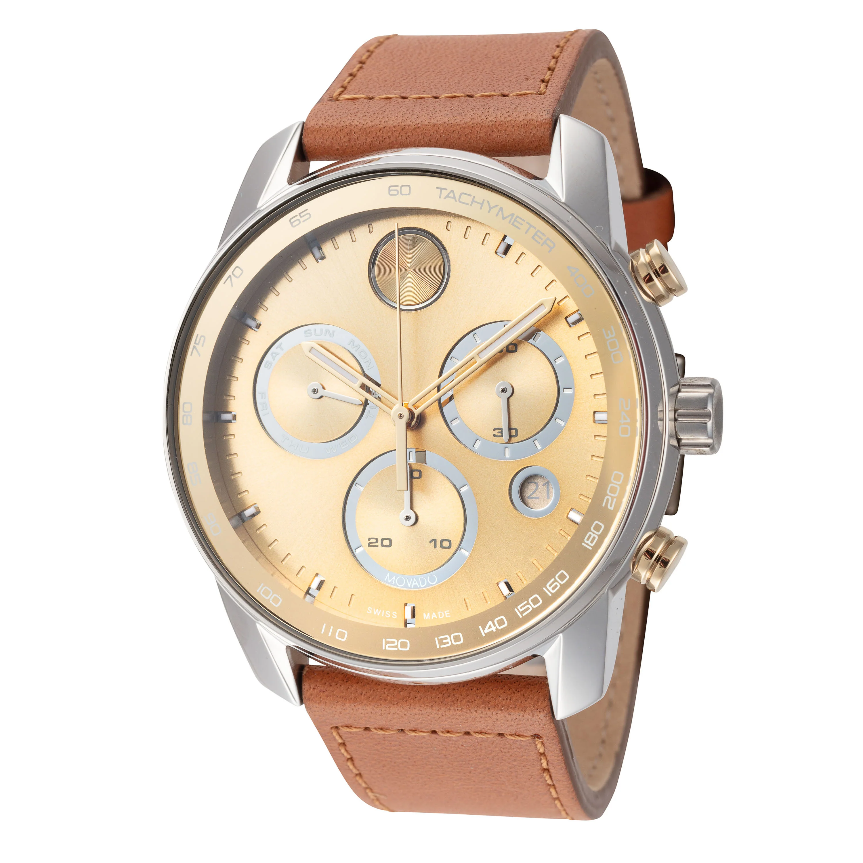 Bold 44mm / Gold / Camel | Gold Dial