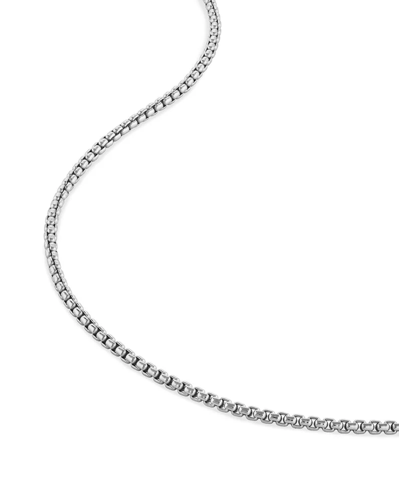 Box Chain Necklace, 2MM Sterling Silver - Image 3