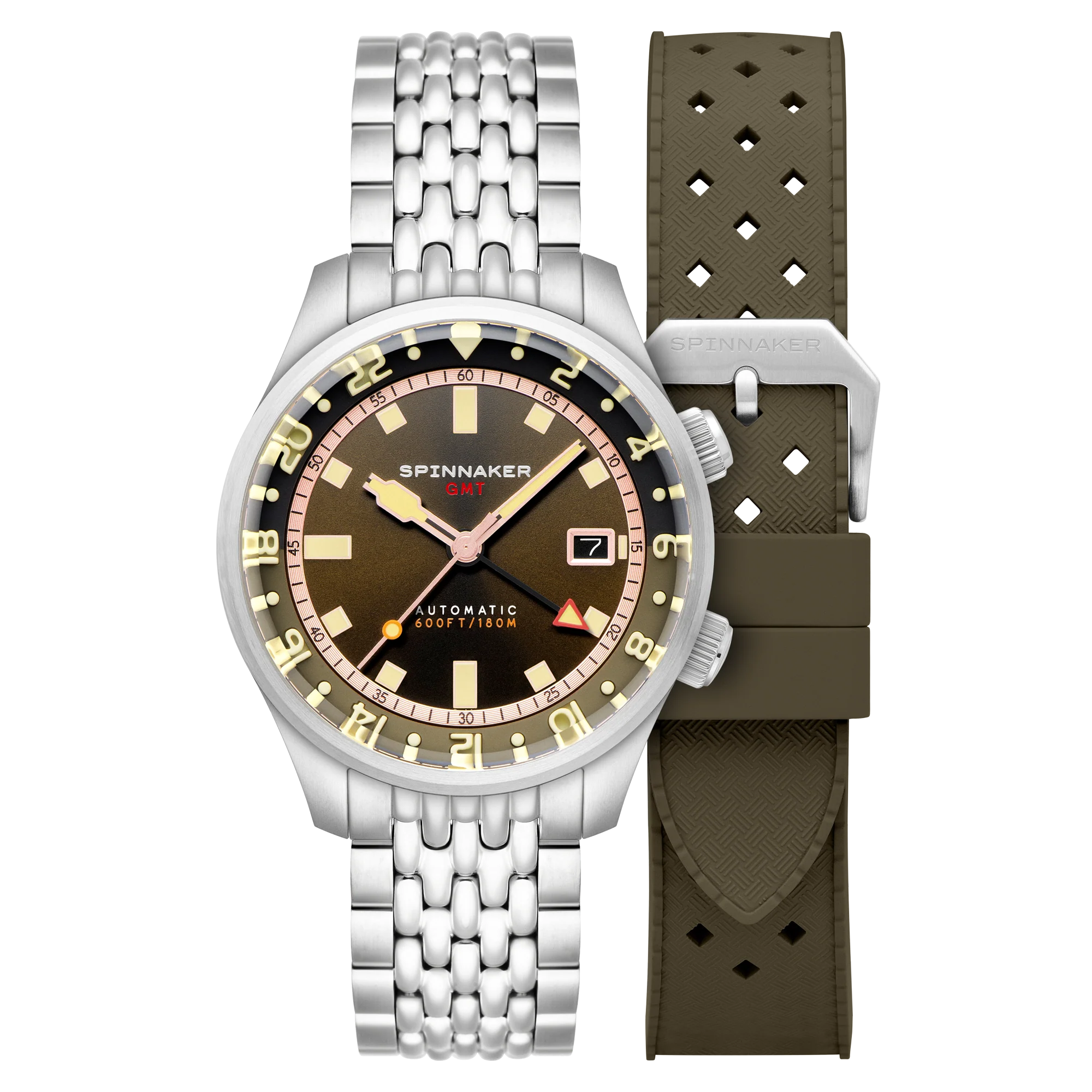 Bradner GMT Automatic Brown / Stainless Steel | Brown Dial