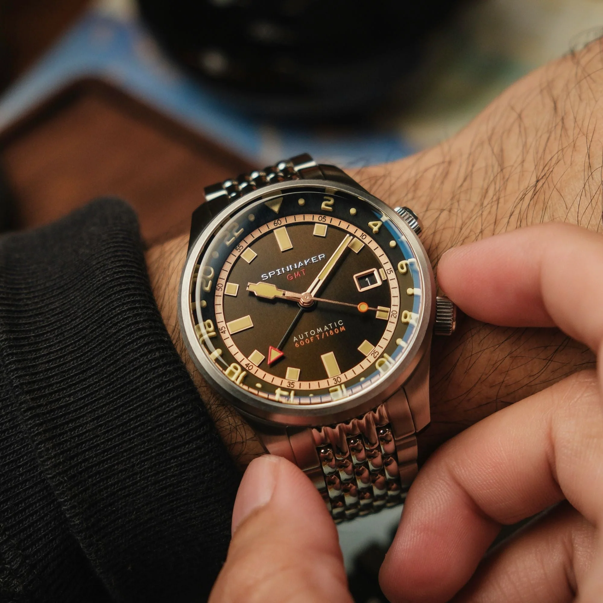 Bradner GMT Automatic Brown / Stainless Steel | Brown Dial - Image 2