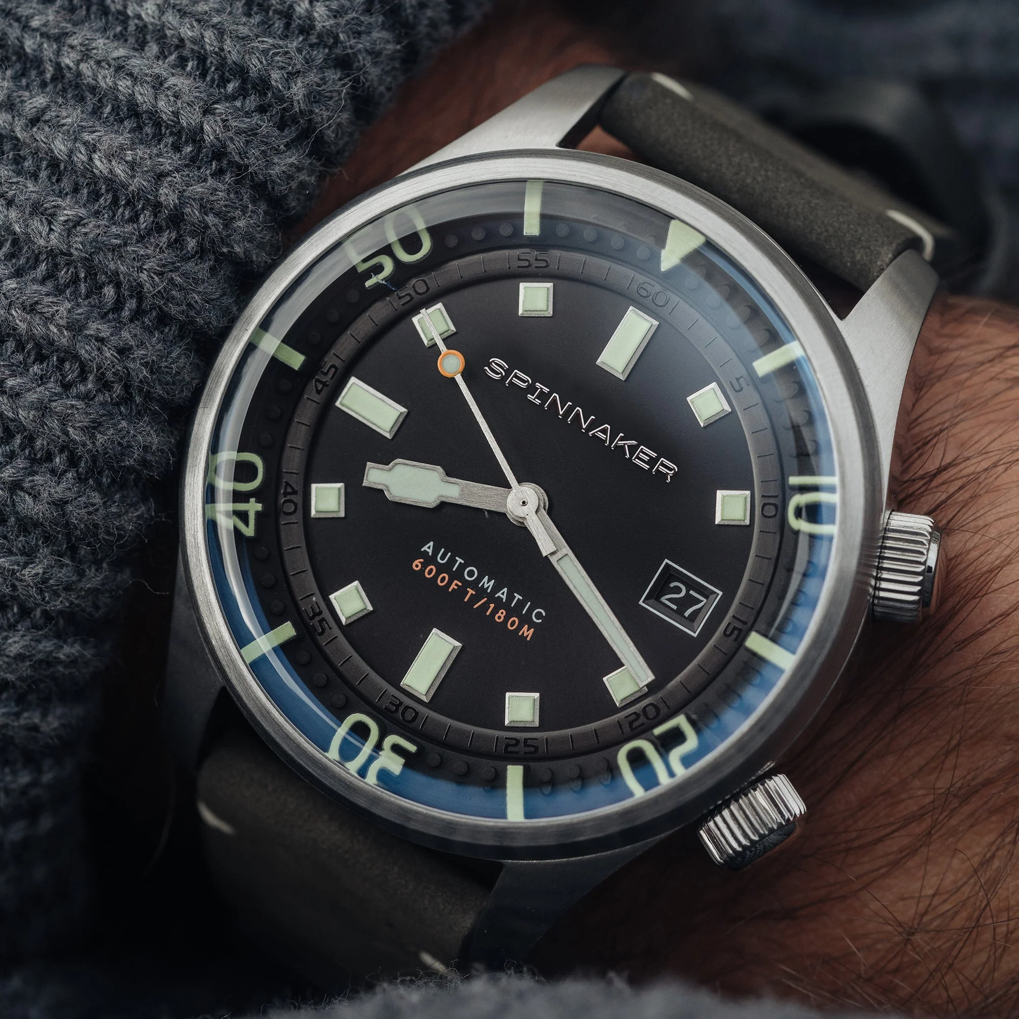 Bradner Black / Green / Leather | Black Dial - Image 3