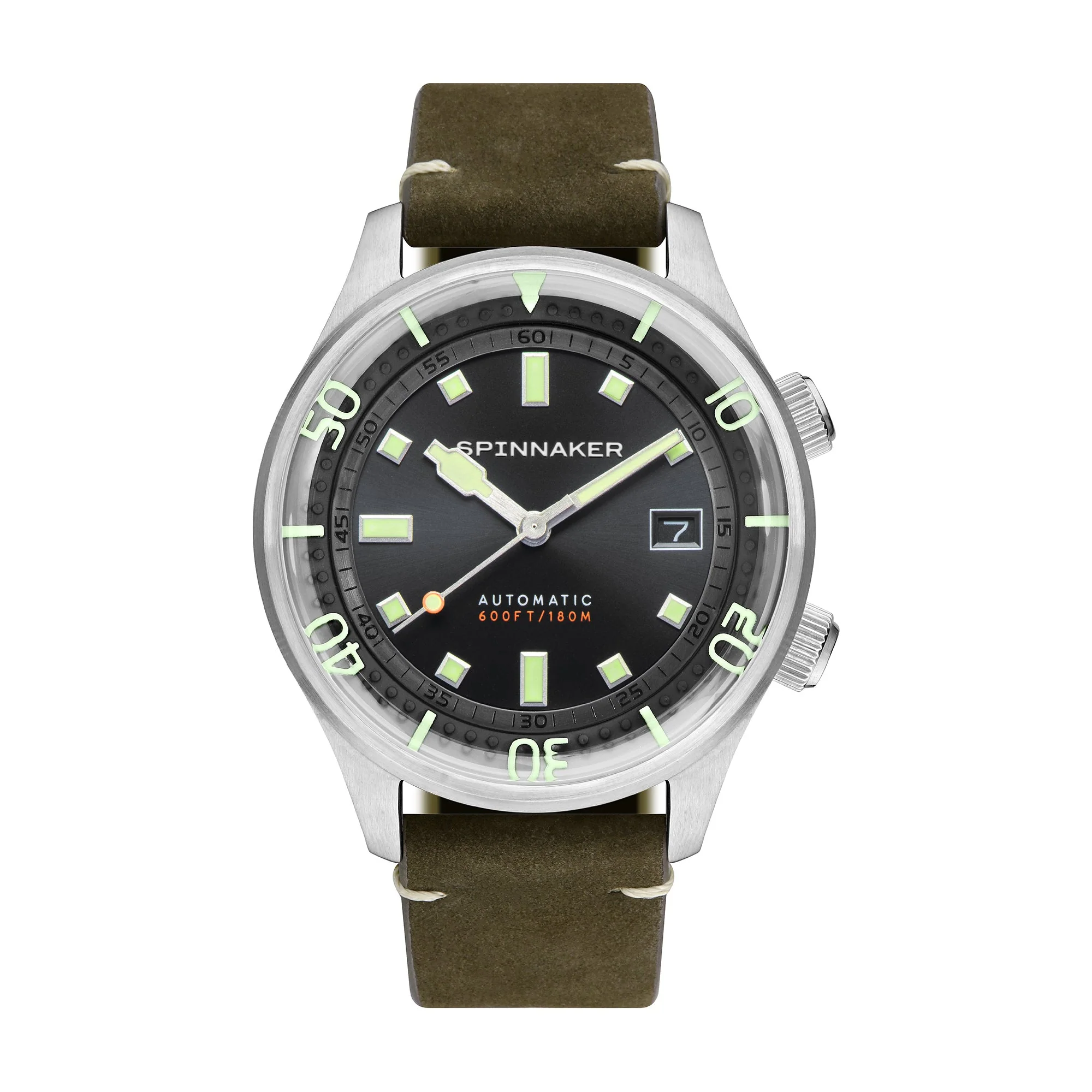 Bradner Black / Green / Leather | Black Dial - Image 8