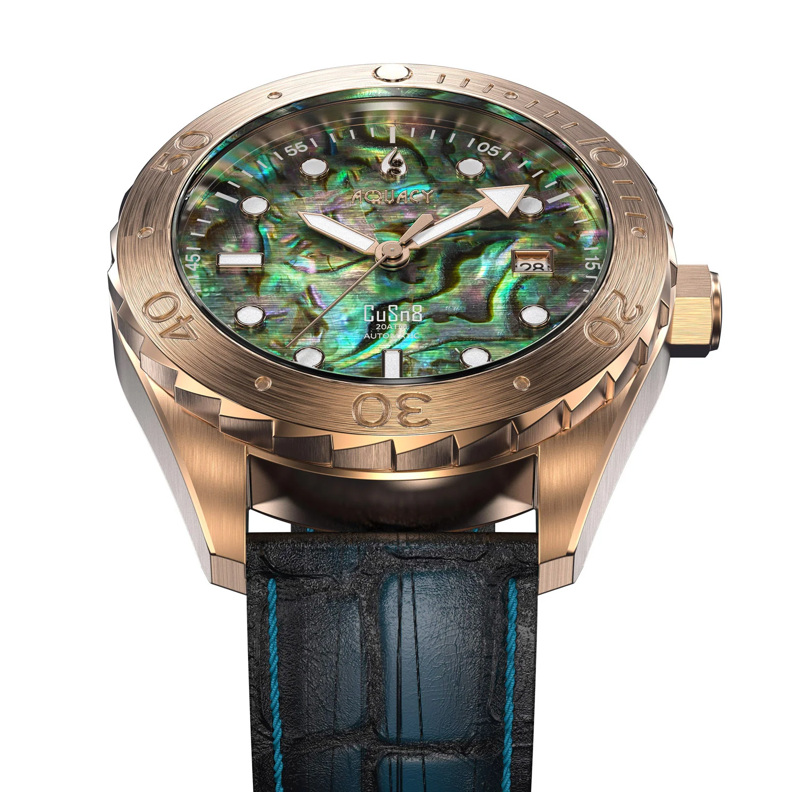 Bronze CuSn8 Men's Abalone Automatic Watch Abalone | Green Dial - Image 2