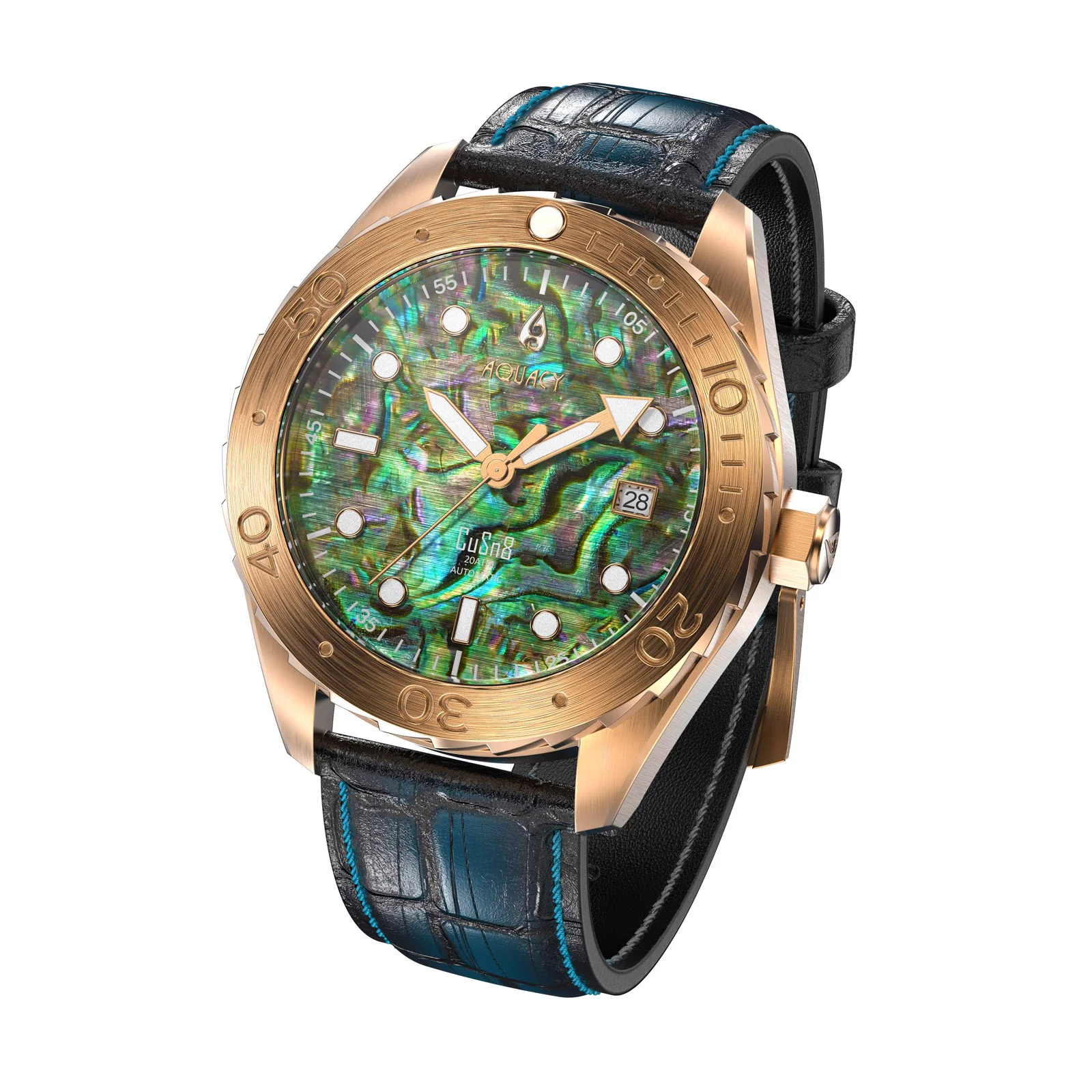Bronze CuSn8 Men's Abalone Automatic Watch Abalone | Green Dial - Image 5