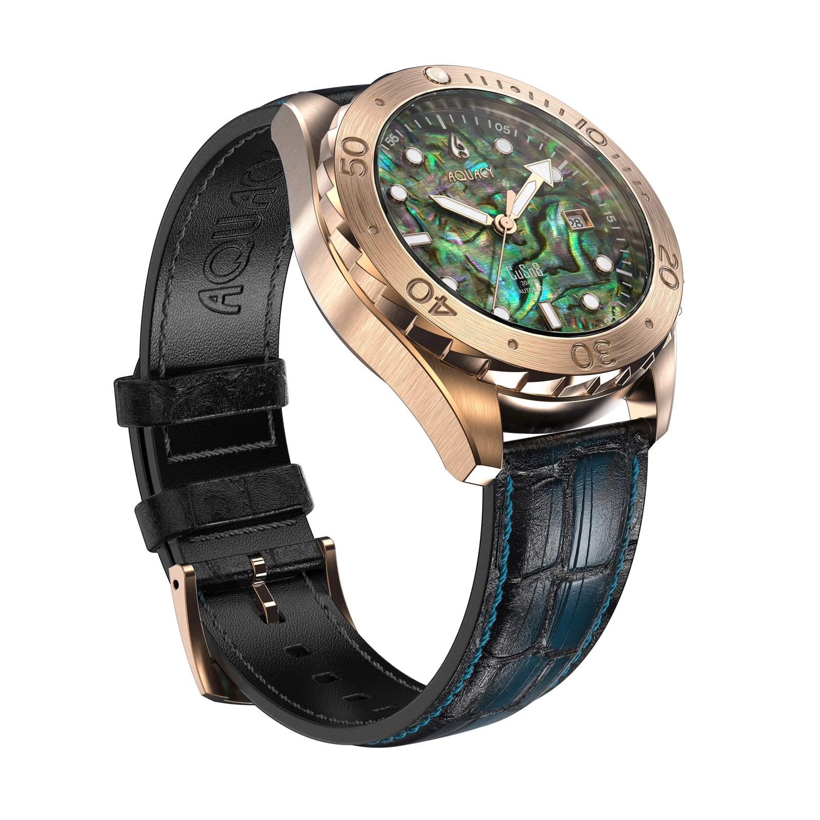 Bronze CuSn8 Men's Abalone Automatic Watch Abalone | Green Dial - Image 6