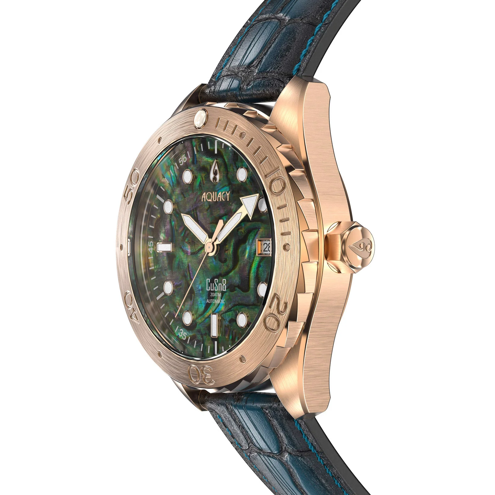 Bronze CuSn8 Men's Abalone Automatic Watch Abalone | Green Dial - Image 7