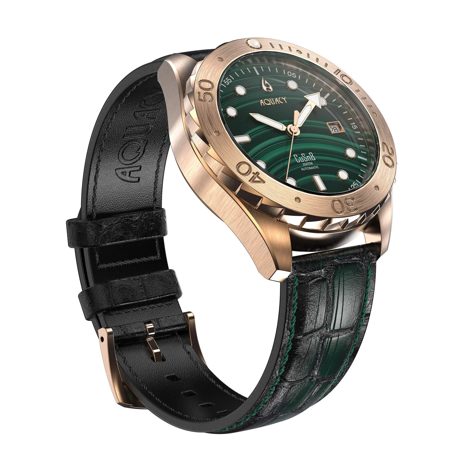 Bronze CuSn8 Men's Malachite Stone Automatic Watch Malachite | Green Dial - Image 5