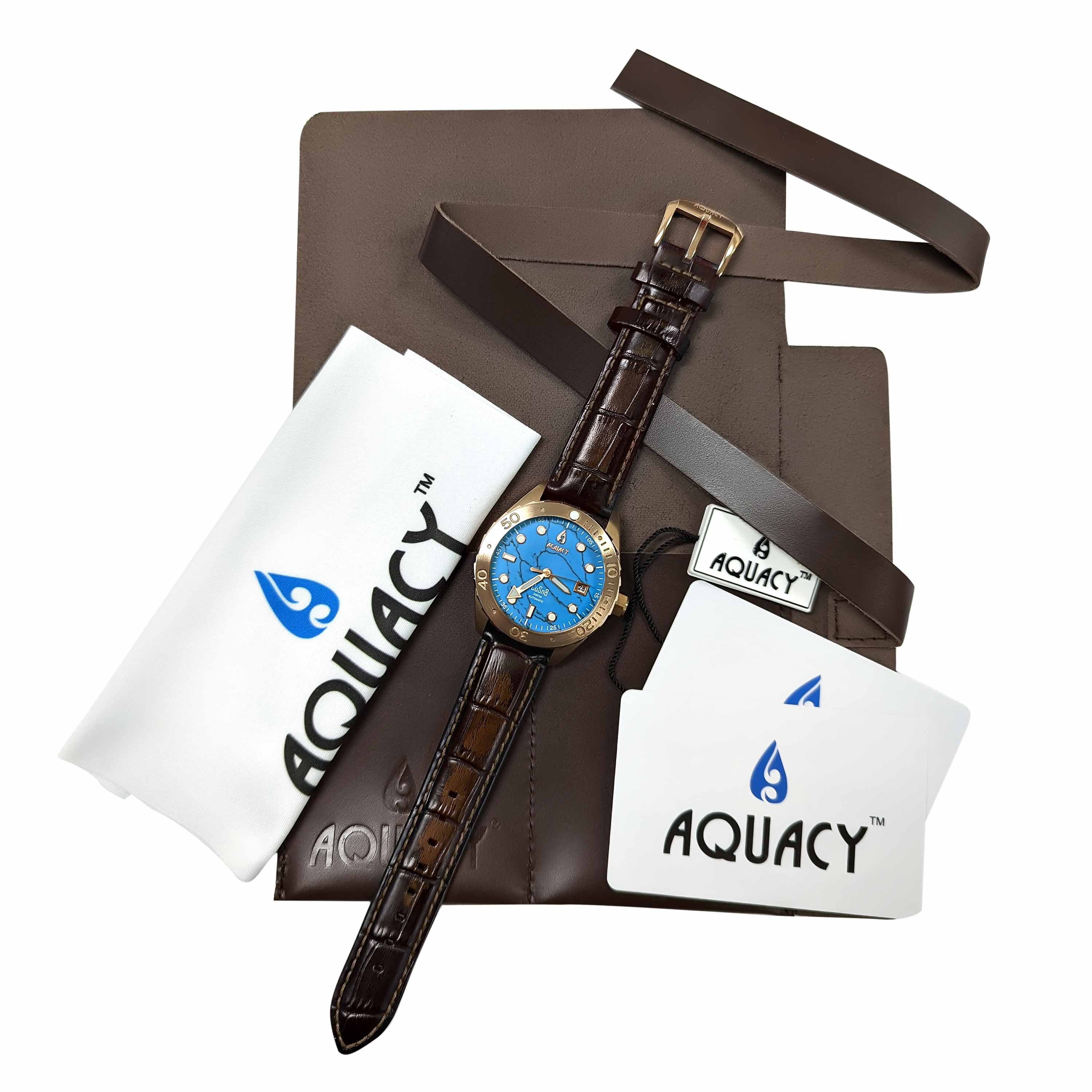 Bronze CuSn8 Men's Turquoise Automatic Watch Turquoise | Blue Dial - Image 11