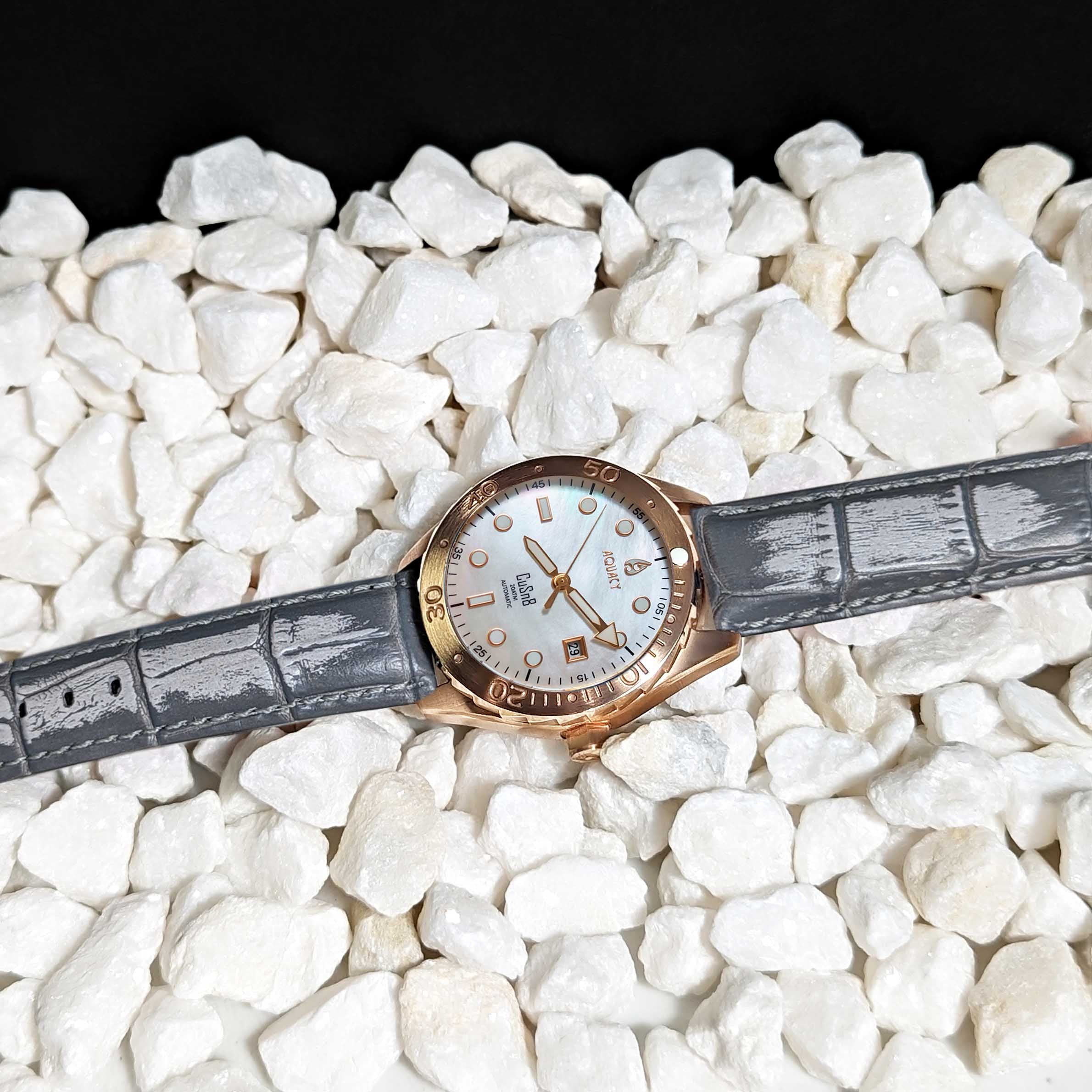 Bronze CuSn8 Men's White Mother of Pearl Automatic Watch White Mother of Pearl | Mother of Pearl Dial - Image 11