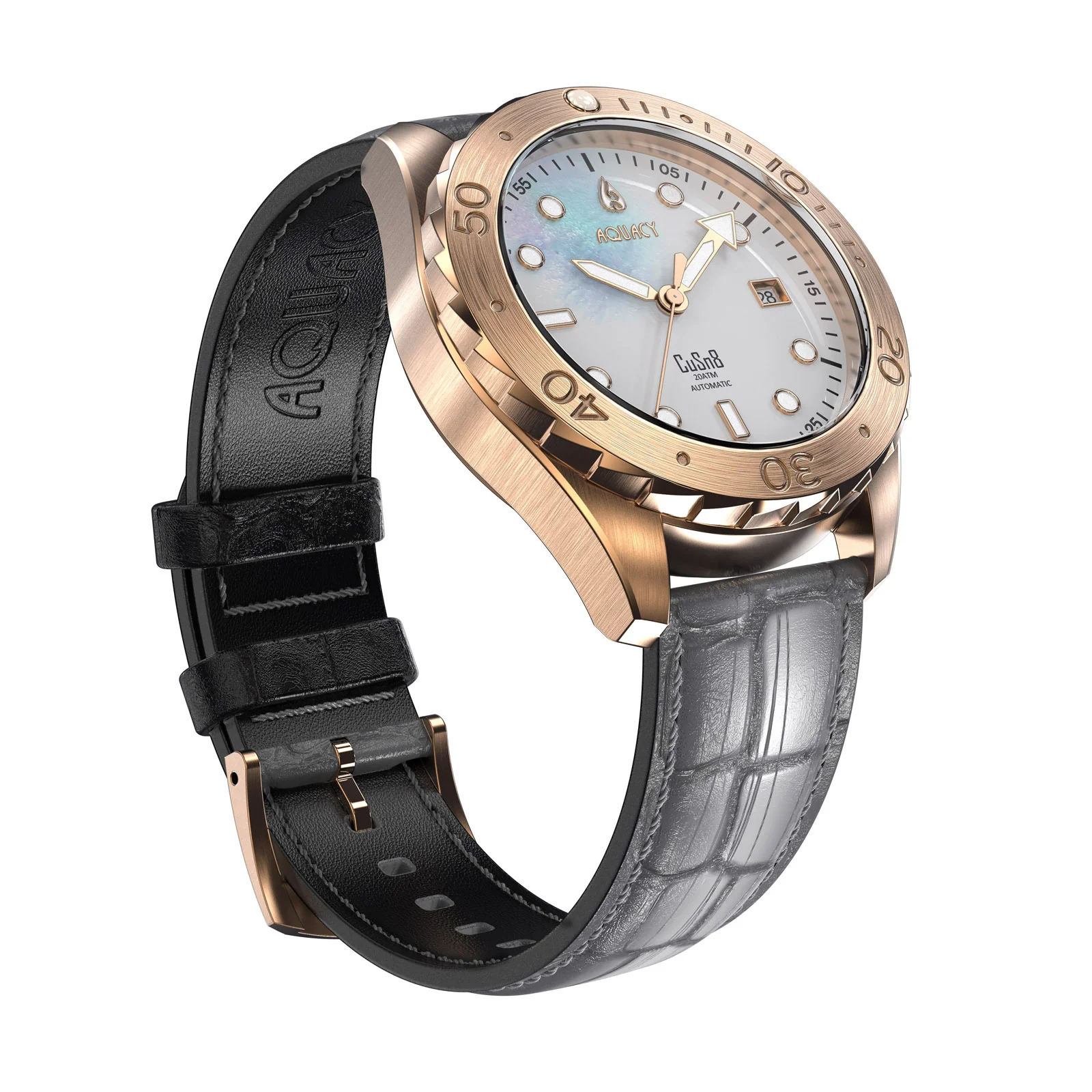 Bronze CuSn8 Men's White Mother of Pearl Automatic Watch White Mother of Pearl | Mother of Pearl Dial - Image 7