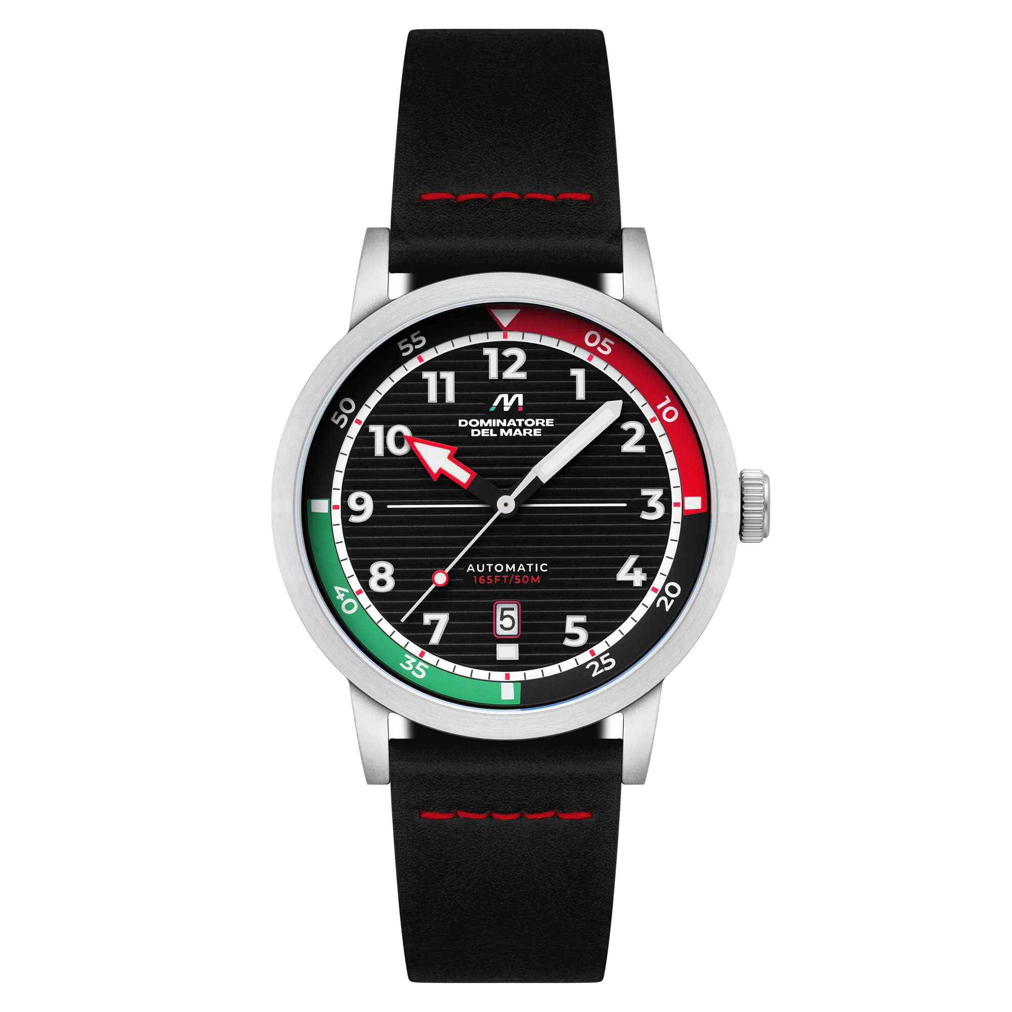 Camogli Automatic Black / Black Leather | Black Dial